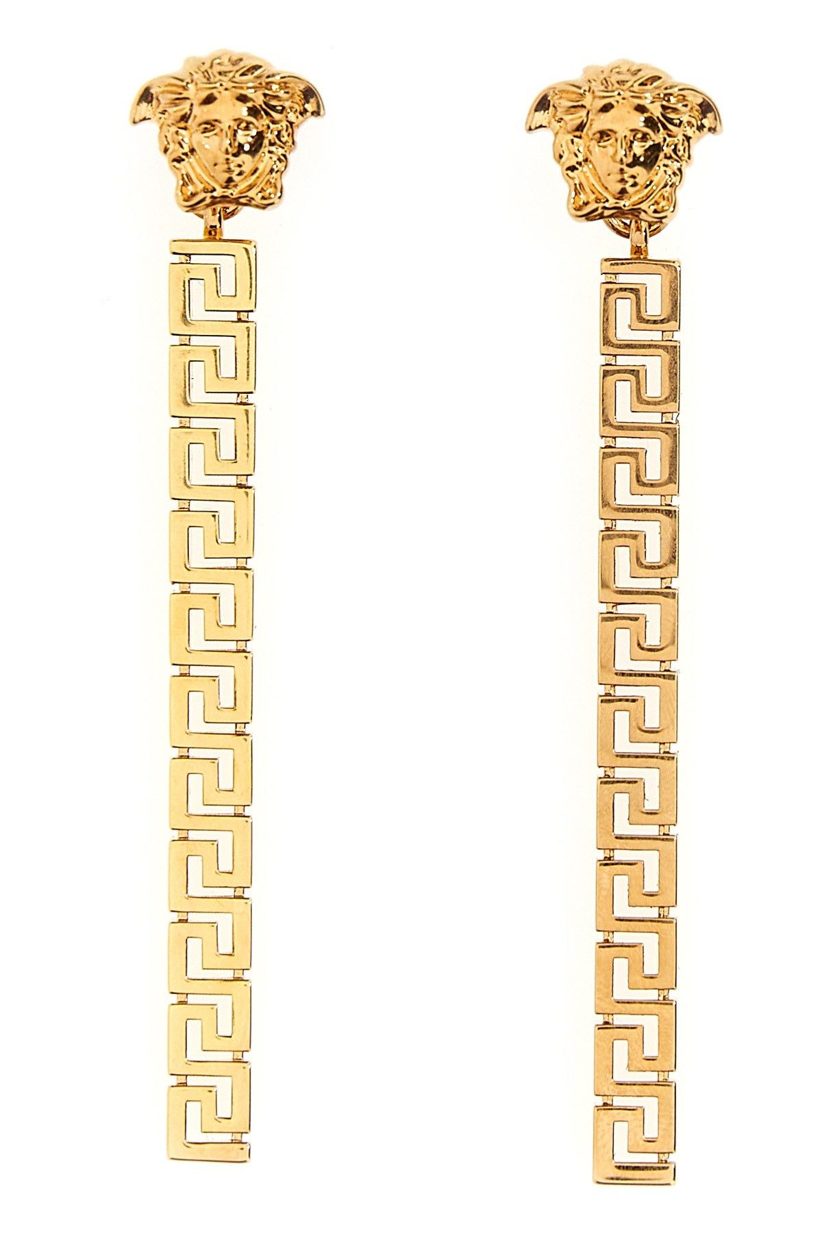 image of Versace 'greca' Pendant Earrings in Gold, Women's