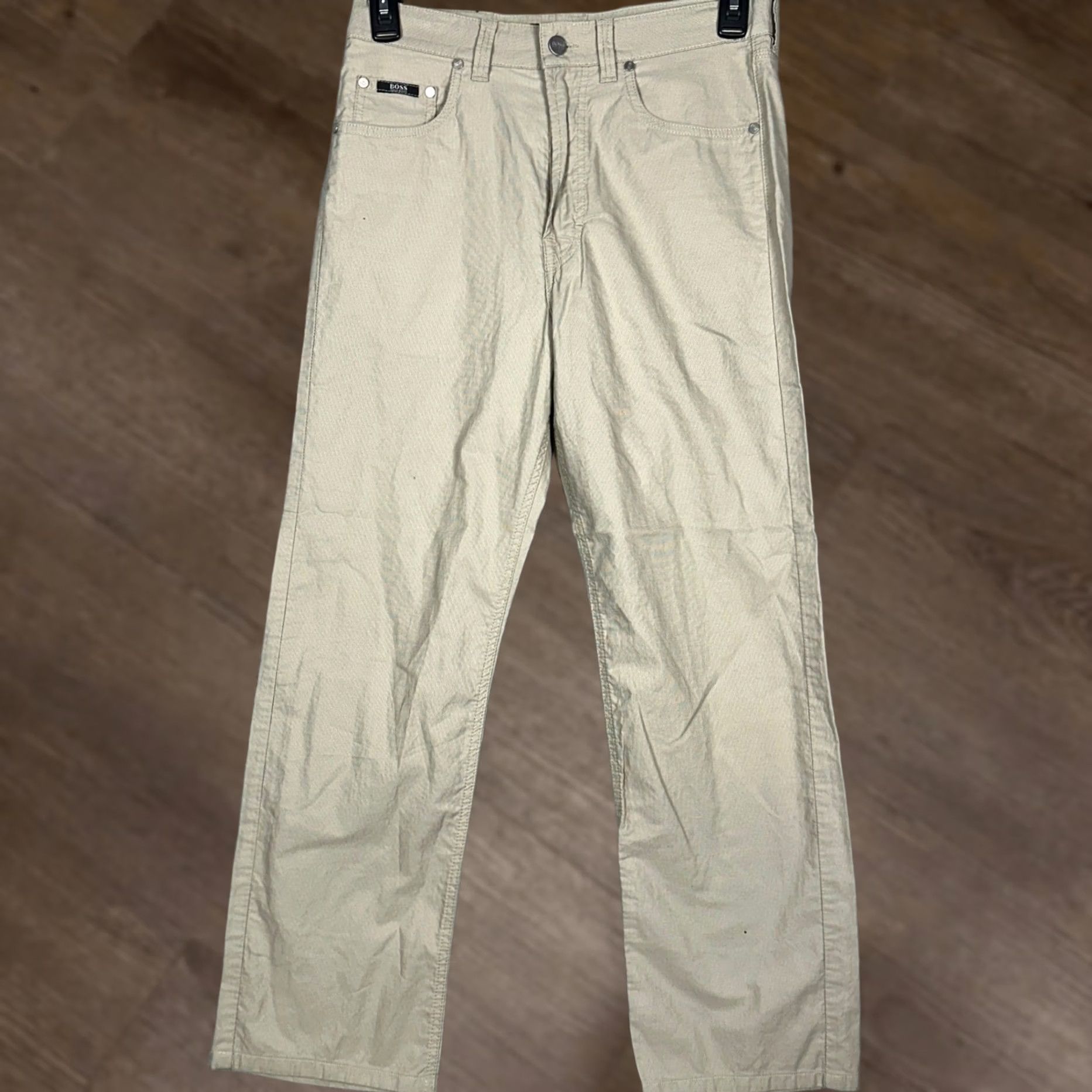 Hugo Boss Hugo Boss Alabama Corduroy Pants Beige 5-Pocket Straight Leg Mens 32x34 Chino Flat Front Size US 32 / EU 48 - 1 Thumbnail