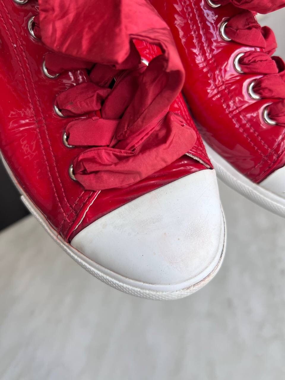 Prada Vintage Prada Sneakers 2000s Red Leather Y2K Luxury Size US 8 / IT 38 - 5 Thumbnail