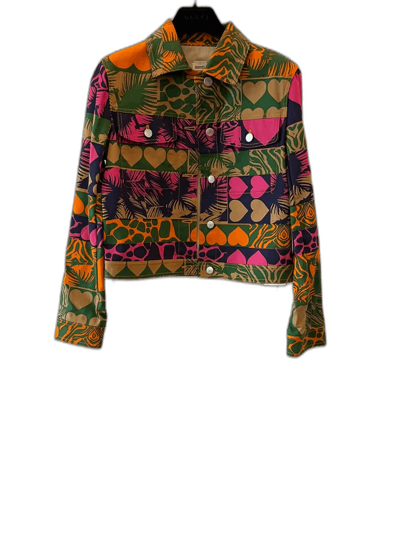 Hermes New Fashionable Colorful Cropped Jacket Size M / US 6-8 / IT 42-44 - 1 Thumbnail