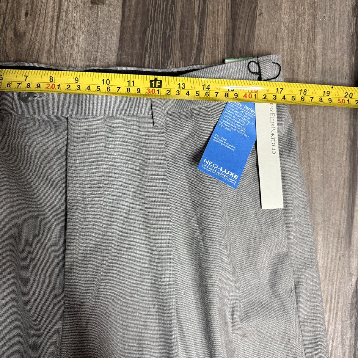 Perry Ellis Perry Ellis Light Gray Pleated Dress Pants Size US 34 / EU 50 - 4 Thumbnail