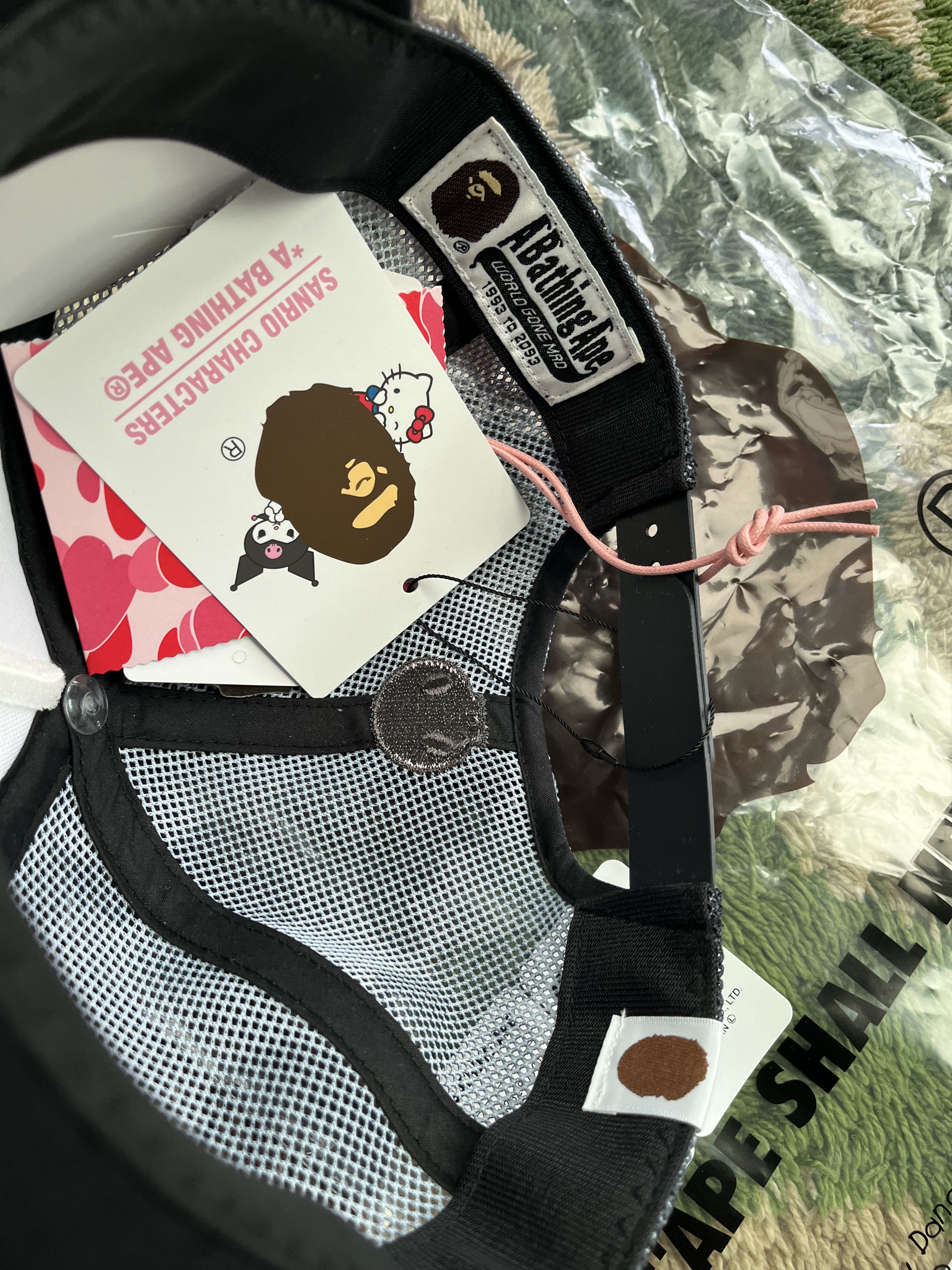 Bape BAPE SANRIO KUROMI APE HEAD ABC CAMO MESH CAP Size ONE SIZE - 8 Thumbnail