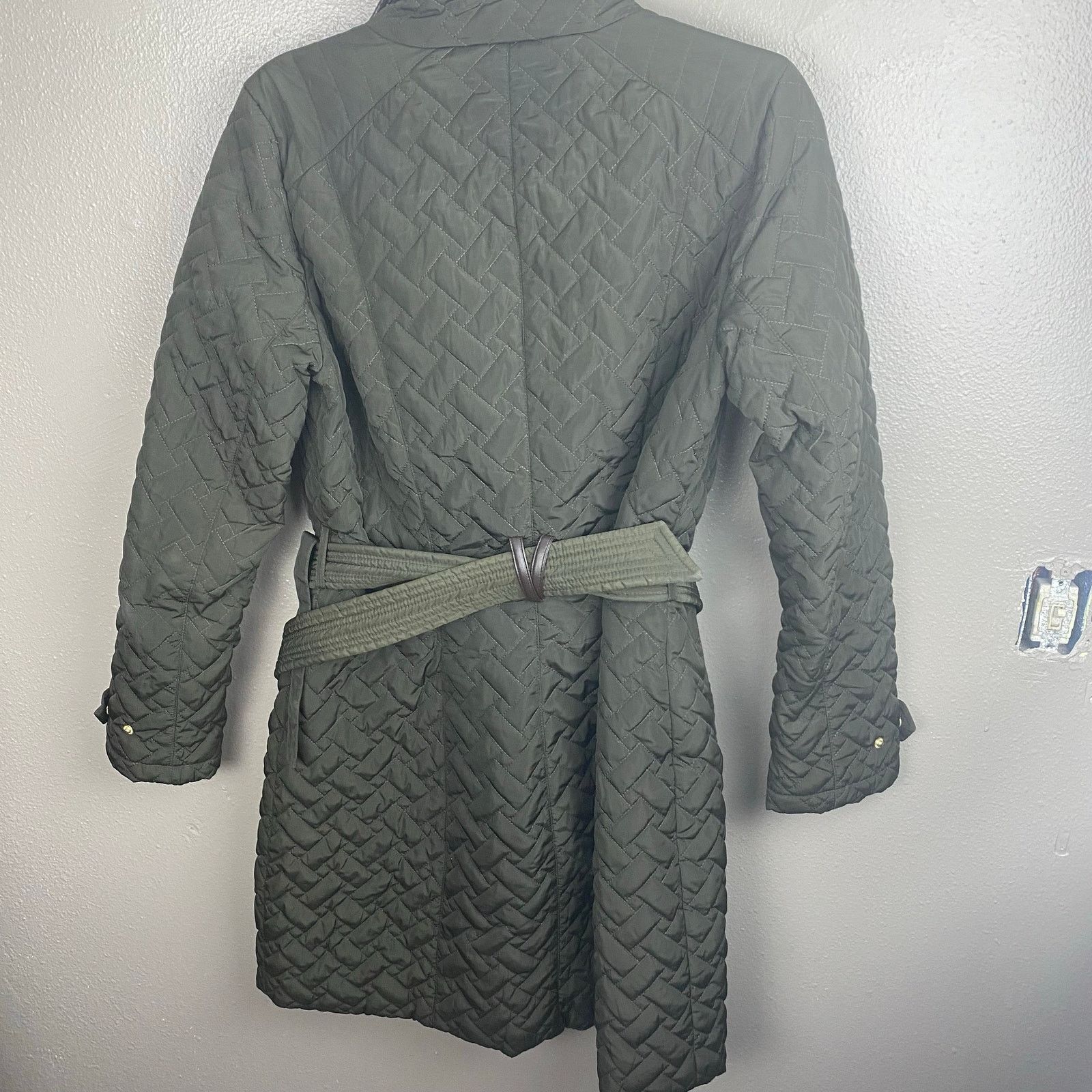 Cole Haan Cole Haan Brown Quilted Belted Coat Med Long Jacket Hooded Size M / US 6-8 / IT 42-44 - 4 Thumbnail