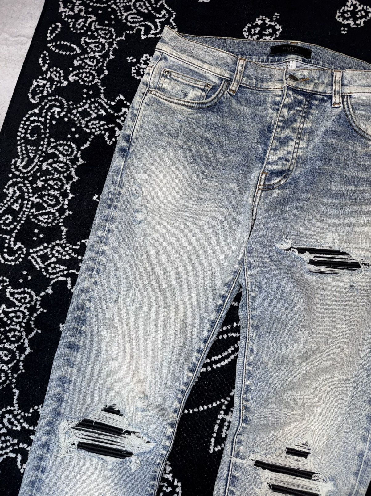Amiri AMIRI MX1 BLUE DISTRESSED JEANS Size US 31 - 8 Thumbnail