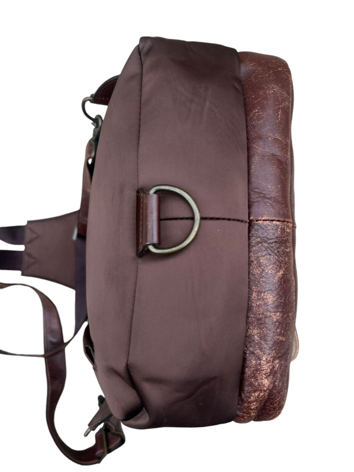 Leather Vintage HW Design Japan Hybrid Nylon Patina Leather Backpack Size ONE SIZE - 18 Thumbnail
