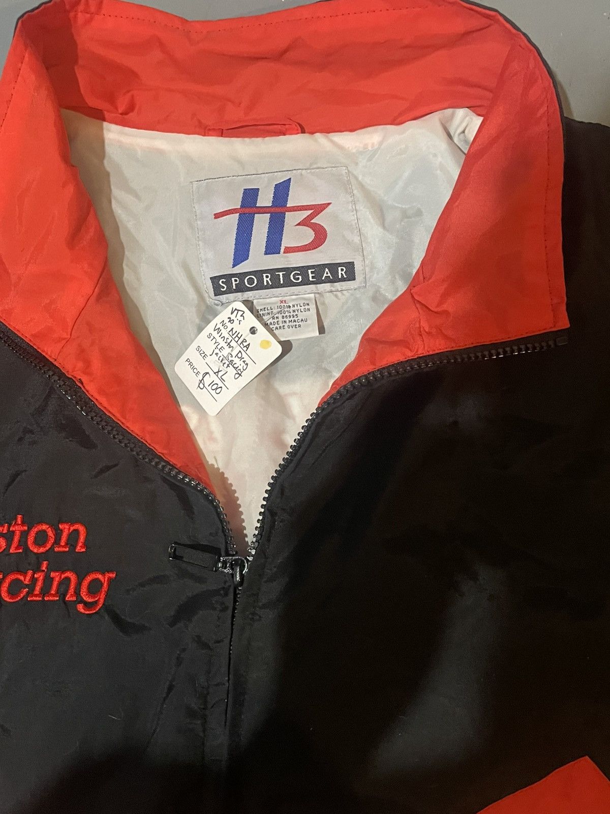Vintage 💥 1998 NHRA Winston Drag Racing Zip Up Patch Light Jacket 💥 Size US XL / EU 56 / 4 - 5 Thumbnail