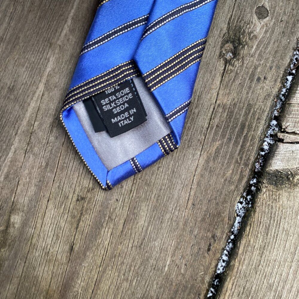 Ermenegildo Zegna Vintage 100% Silk Ermenegildo Zegna Silver Label Striped Ti Size ONE SIZE - 6 Thumbnail