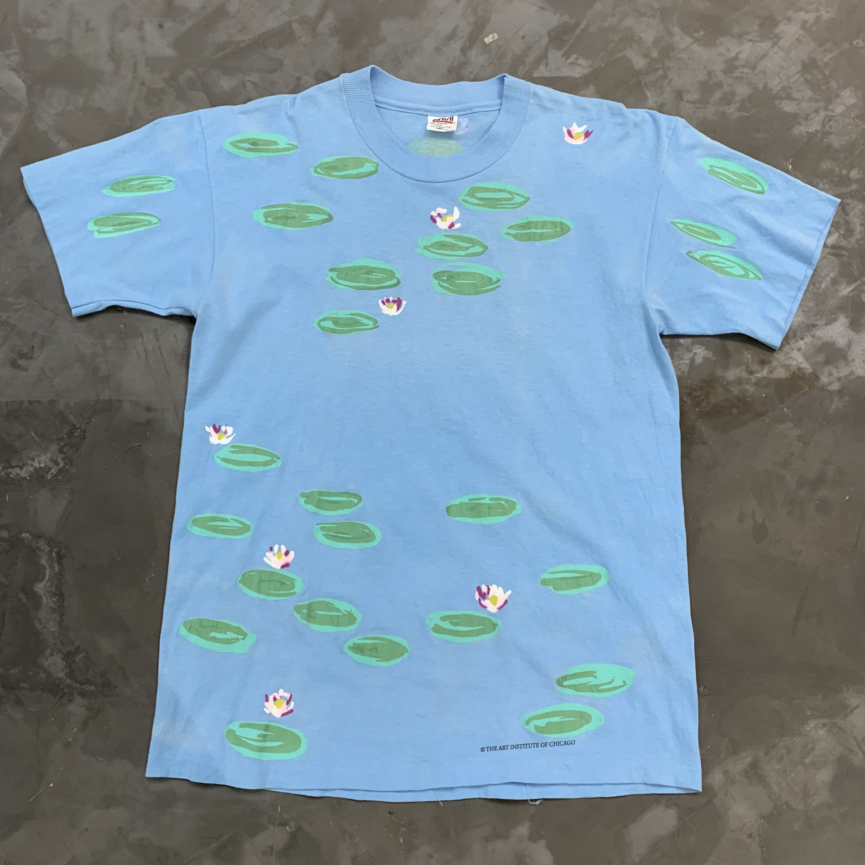 image of Art x Vintage Monet Lotus Pond in Blue, Men's (Size Large)