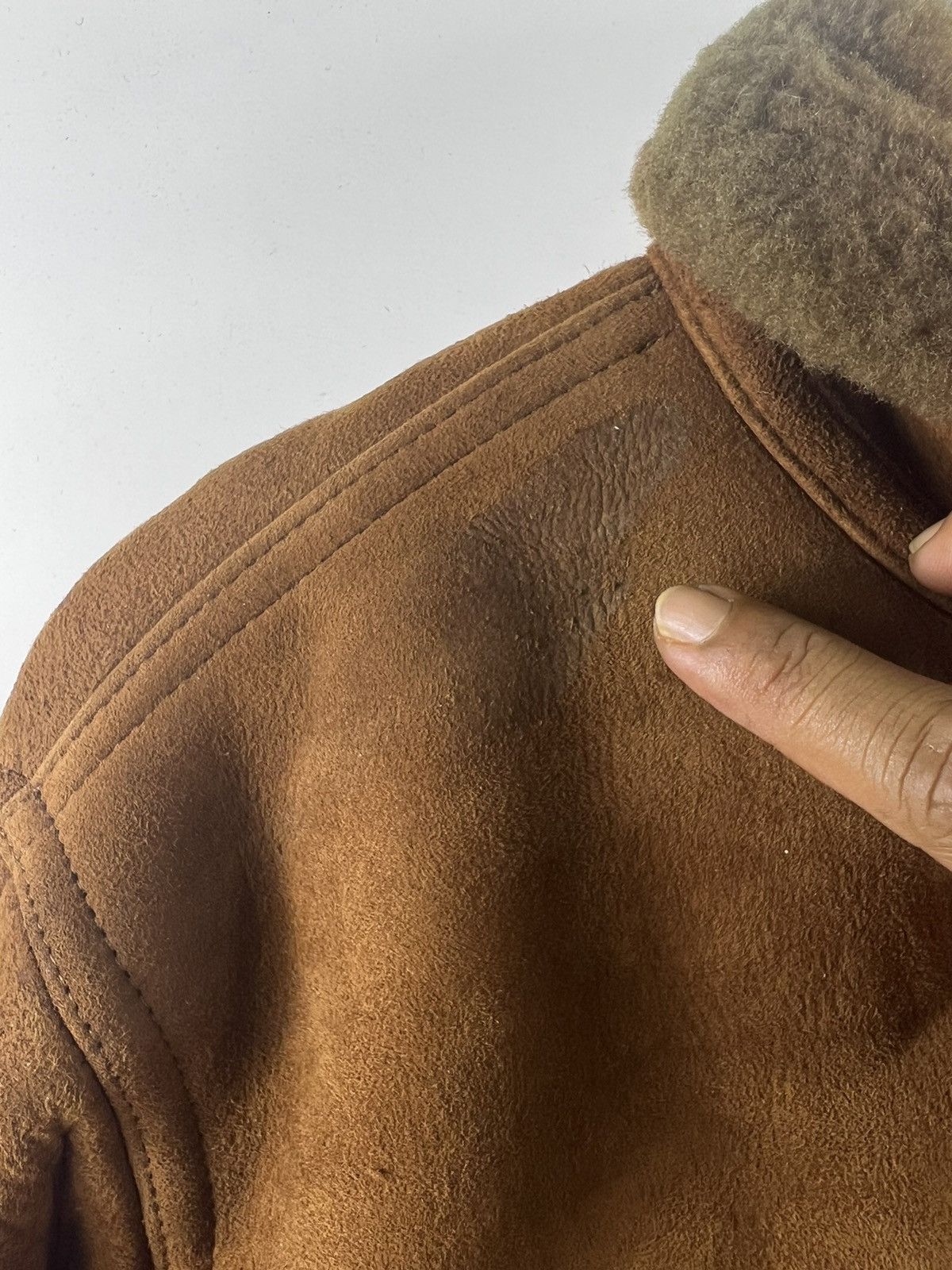 Leather 🔥 Barnstormer DUFFLE CROP JACKET LEATHER GENUINE FUR COLLAR Size S / US 4 / IT 40 - 6 Thumbnail
