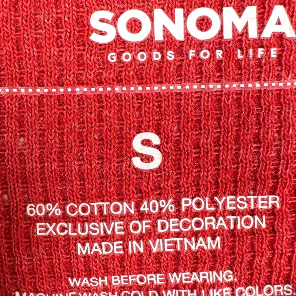 Vintage Sonoma Mens Sweatshirt Sweater Adult Small Red Waffle-Knit Crewneck Pullover Thermal Knit Shirt Casual Outdoor Walking | Veg? Size US S / EU 44-46 / 1 - 5 Thumbnail