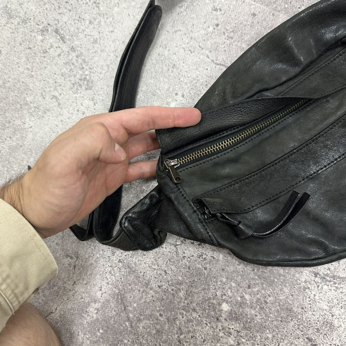 Vintage 00s Yvonne Kone Leather Bum Bag Italy hype og luxury