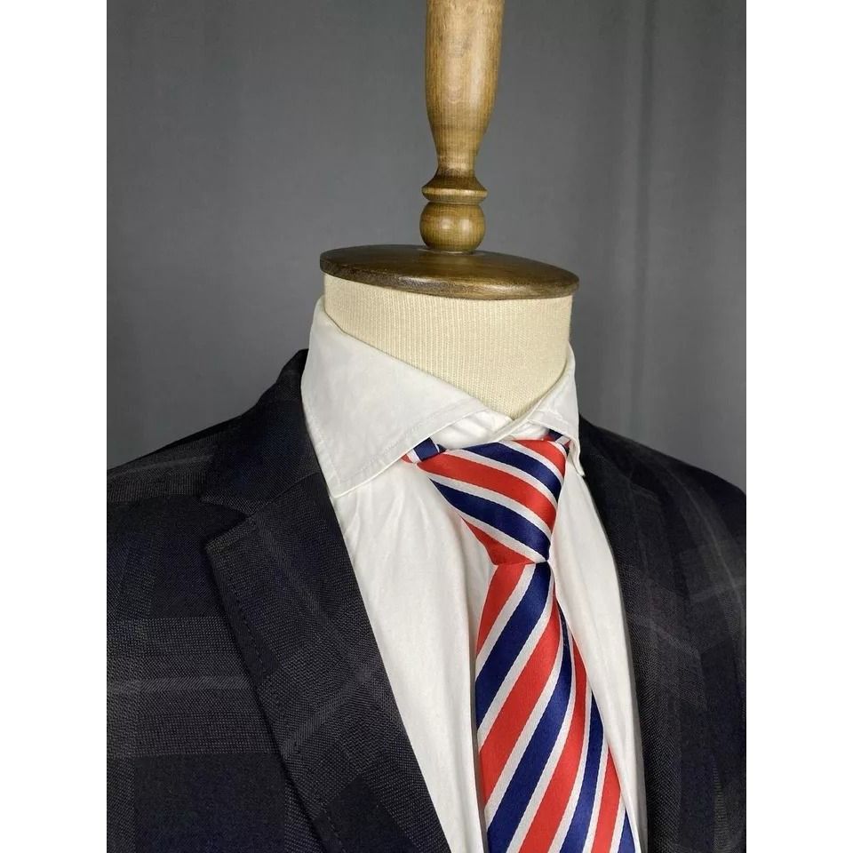 Hugo Boss Hugo Boss Men's Gray Checked Blazer Sportcoat Jacket Size 52 Size 52R - 6 Thumbnail