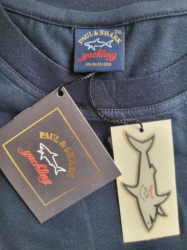 Paul & Shark RRP300€ PAUL&SHARK sz 2XL NWT T-shirt Yachting Navy Cotton Size US XXL / EU 58 / 5 - 2 Thumbnail