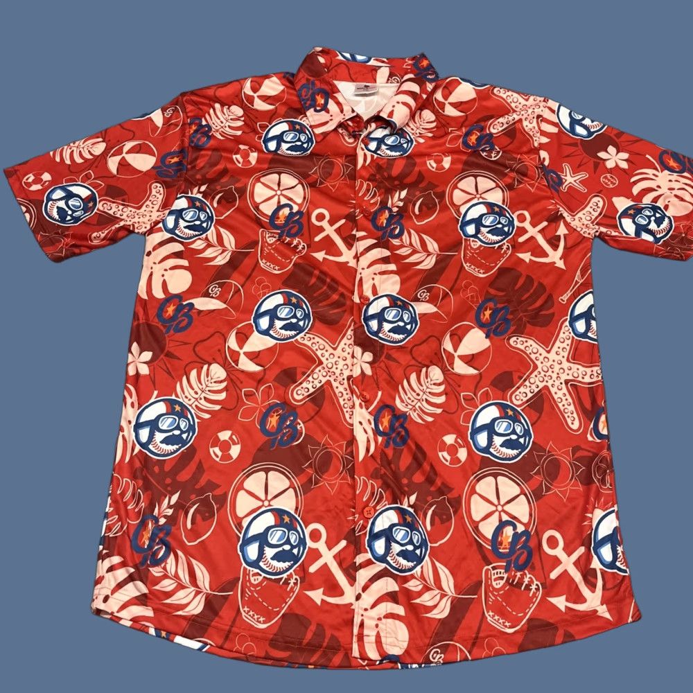 Canon VINTAGE Kannapolis Cannon Ballers Hawaiian Shirt XL Men Red Short Sleeve Button-Up Hawaiian Theme Size US XL / EU 56 / 4 - 1 Thumbnail