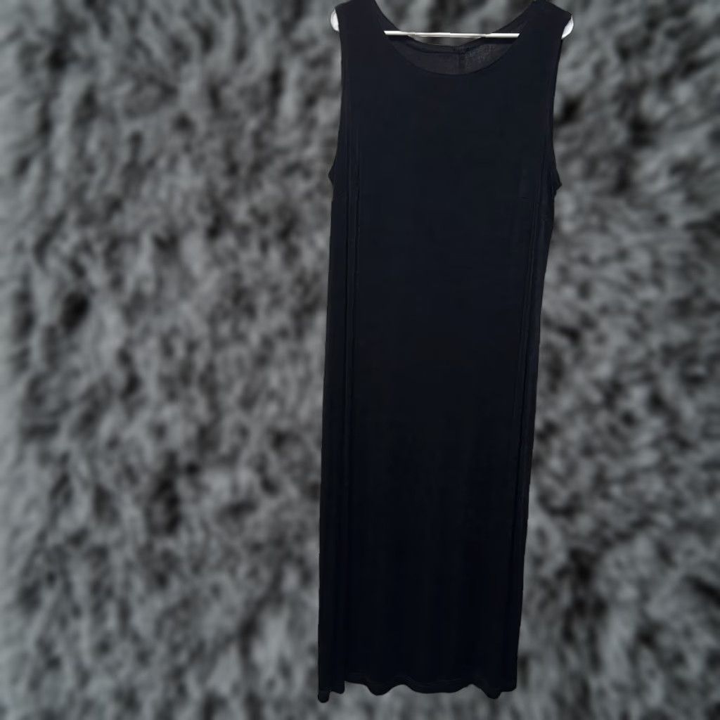Vintage VINTAGE 90s Y2K Dress XL/1X Stretchy Semi Sheer Bodycon Goth Witchy Vampy Grunge Dress (Black) Womens 1X Maxi Long Sleeveless Pullover Size XL / US 12-14 / IT 48-50 - 1 Thumbnail