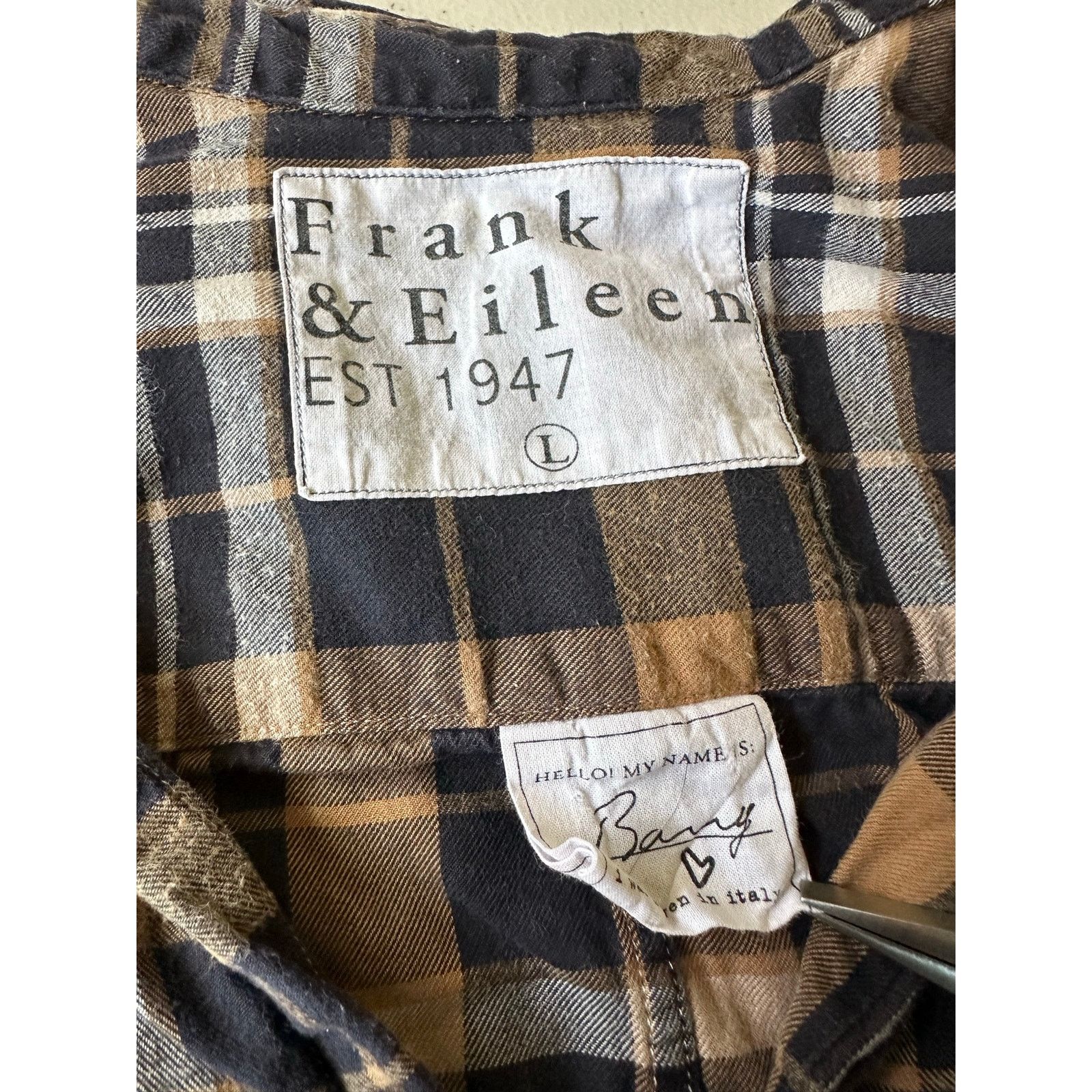 Frank & Eileen Frank & Eileen Flannel Shirt Large L Brown Black Plaid Size L / US 10 / IT 46 - 2 Thumbnail