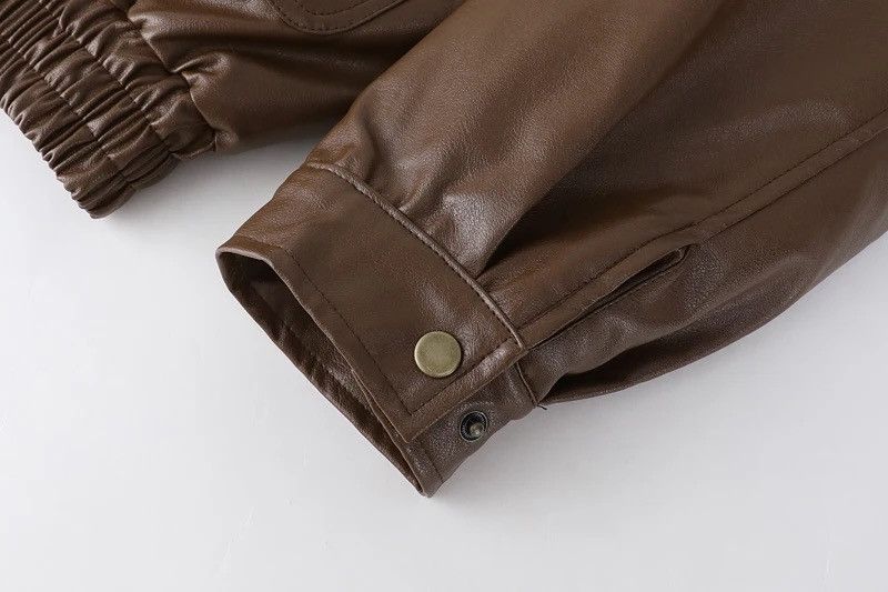 Other Winter Fur PU Leather Vintage Motorcycle Jacket Coat Unisex Size ONE SIZE - 14 Thumbnail