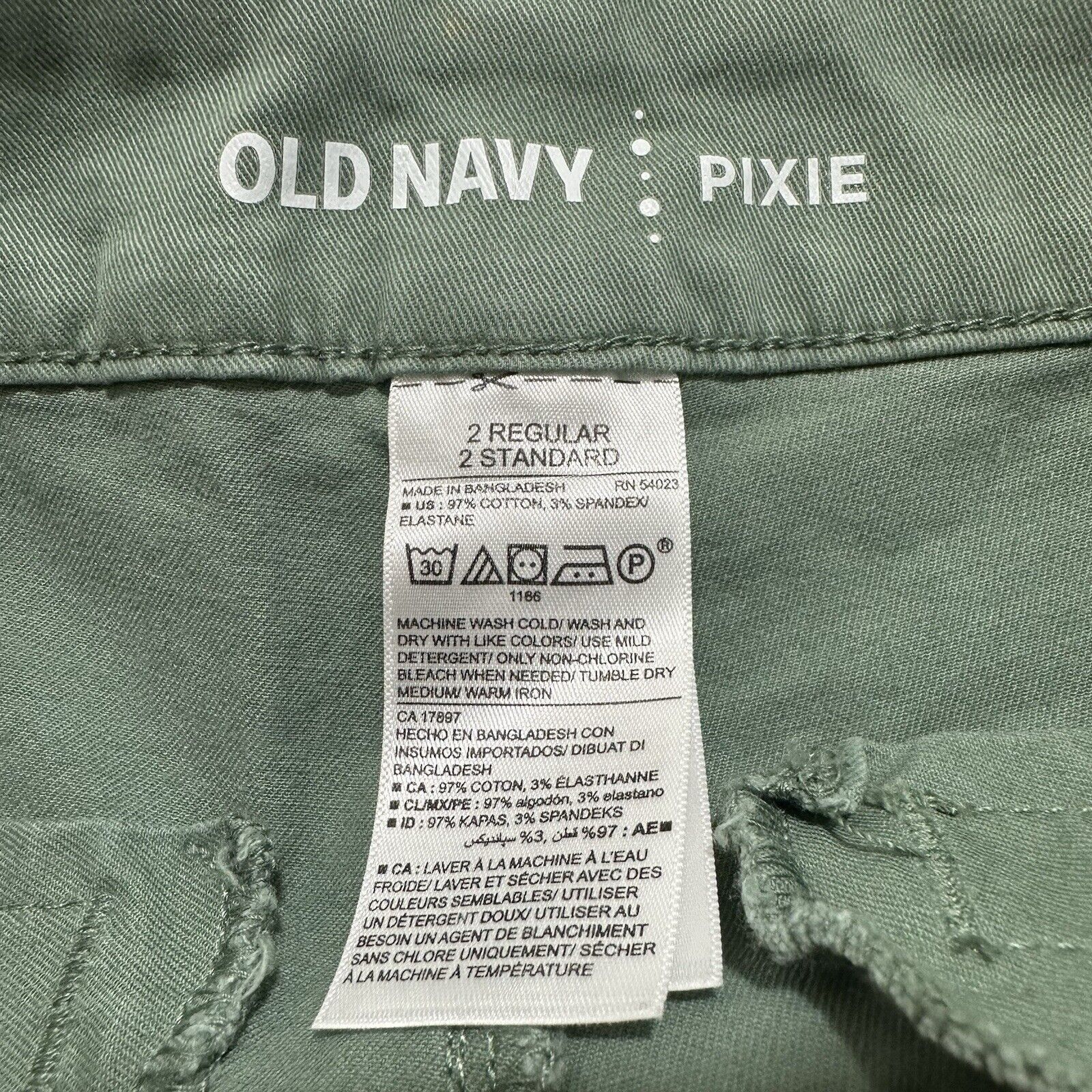 Old Navy Old Navy Pixie Pants 2 Regular Skinny Leg Green 26" Inseam Size 26" / US 2 / IT 38 - 6 Thumbnail