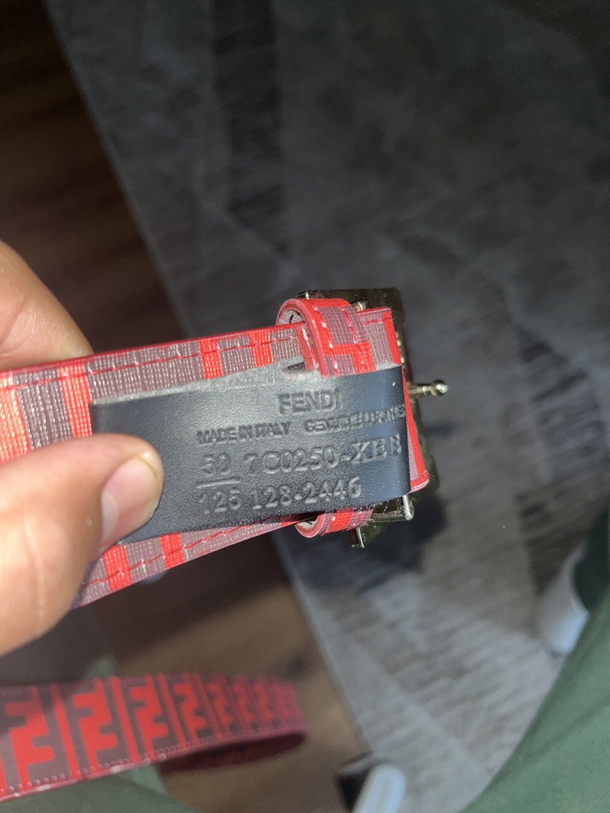 Red and black fendi belt sales