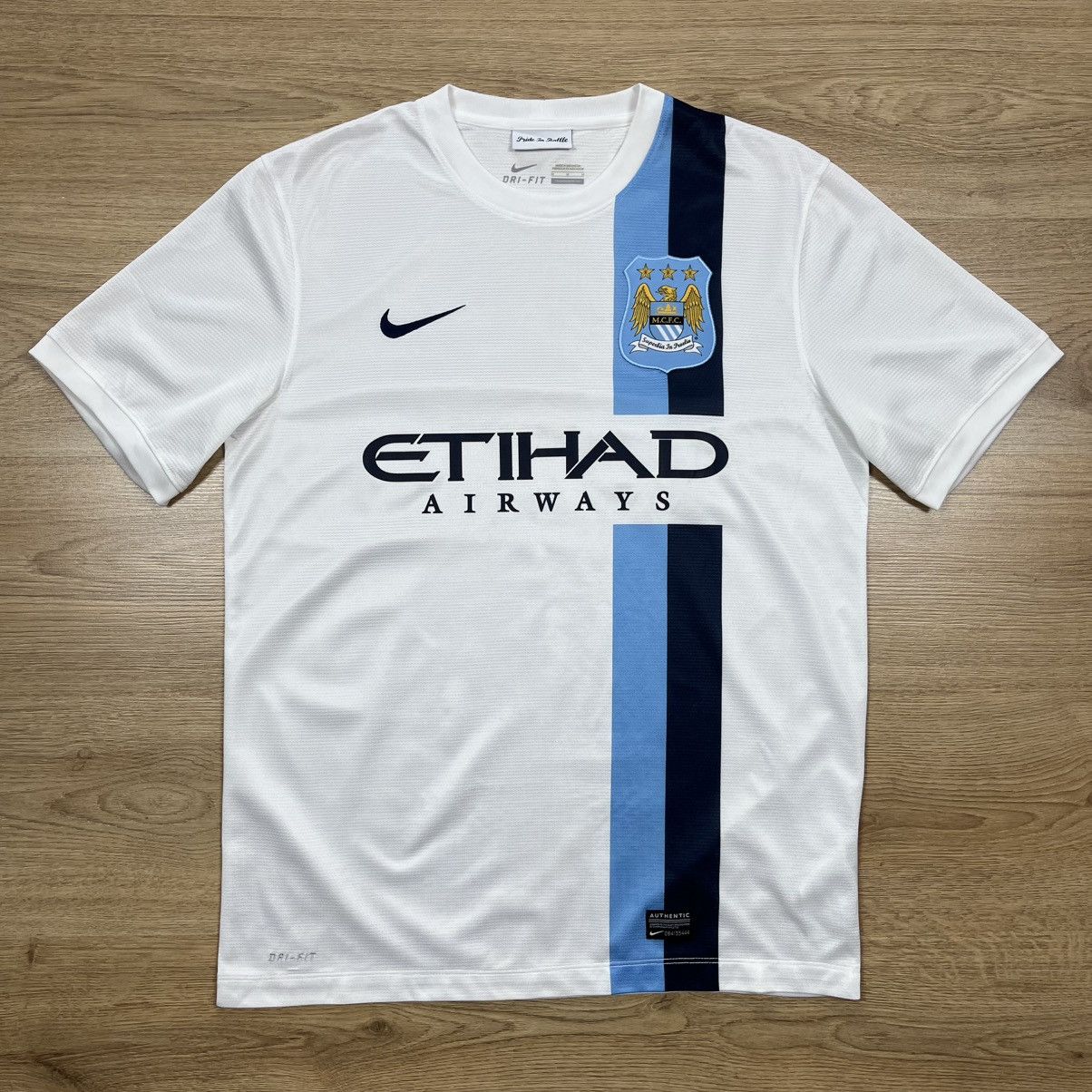 Nike Nike Manchester City 2013-14 Away Jersey Shirt White Etihad Size US M / EU 48-50 / 2 - 1 Thumbnail