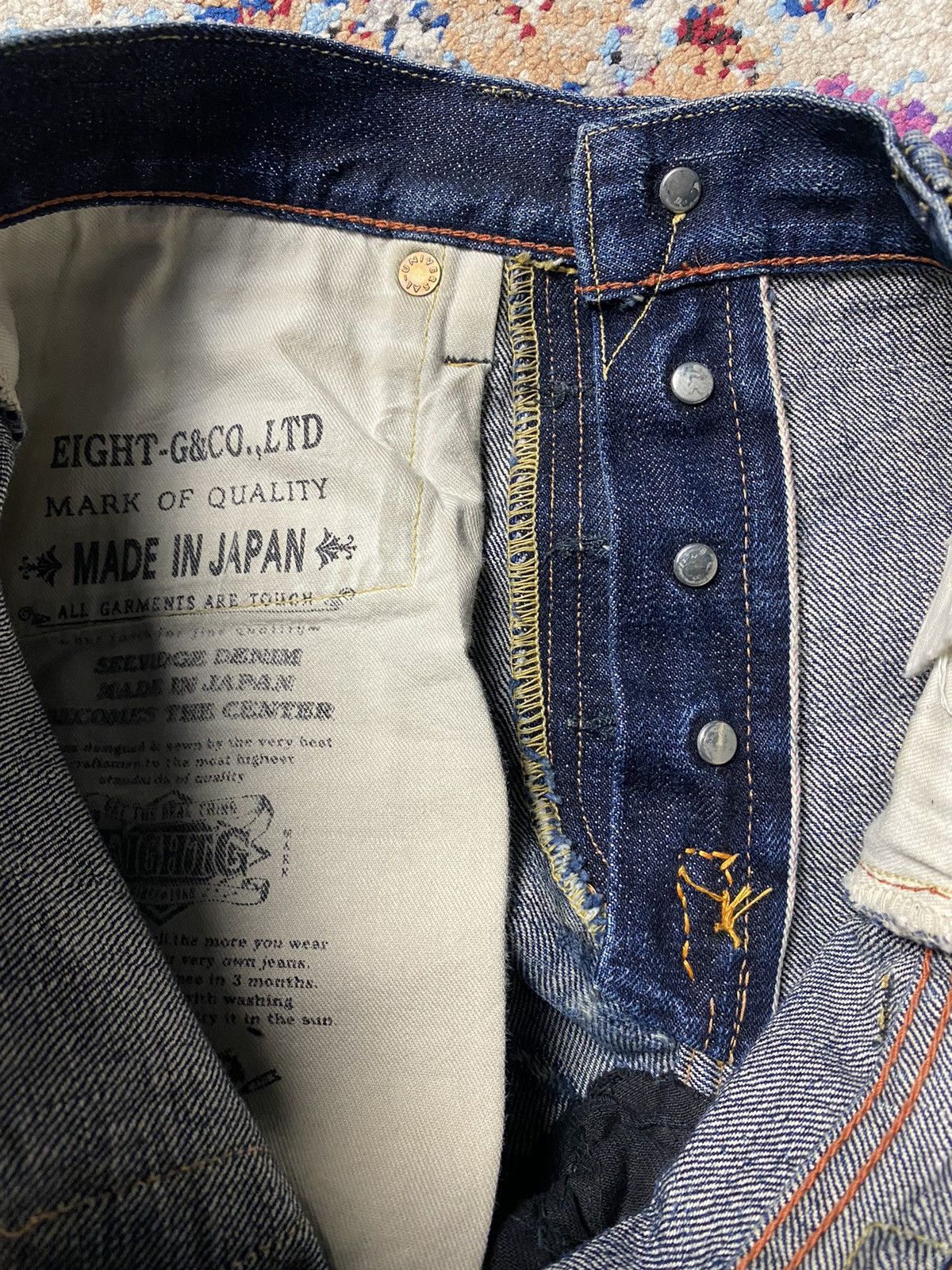 EIGHT-G × Japanese Brand × Vintage Eight G Lot 601 Rokumaru Vintage Style 15oz distressed & cut Size US 29 - 11 Thumbnail