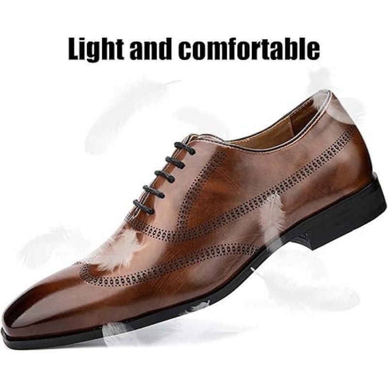 Other Jitai Men's 11 Brown Faux Leather Lace-Up Oxford Loafers Size US 11 / EU 44 - 5 Thumbnail