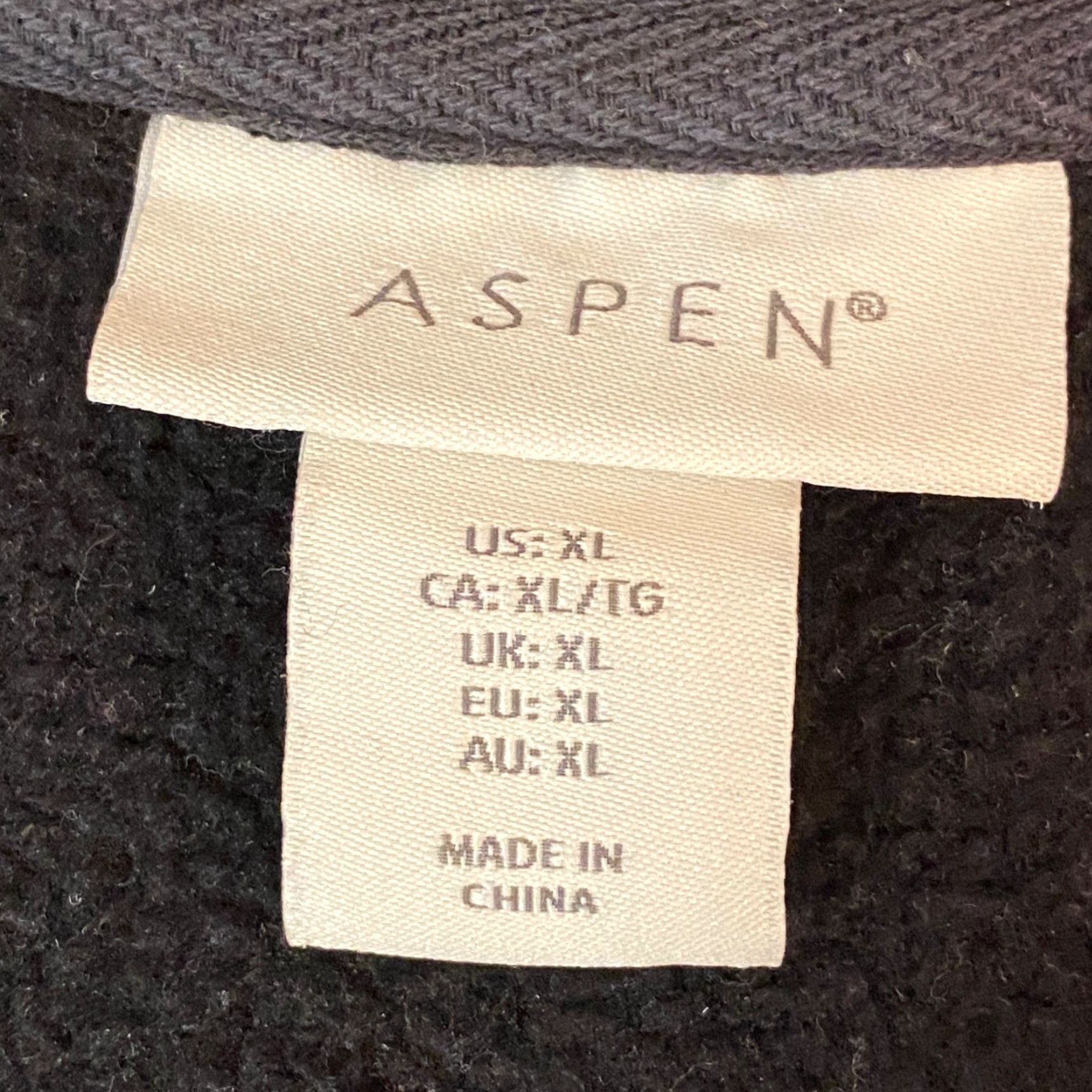 Vintage Aspen Mens XL Black 1/4 Zip Mock Neck Sweater Sweatshirt Performance Pullover Long Sleeve Casual Knit Sweater Size US XL / EU 56 / 4 - 3 Thumbnail