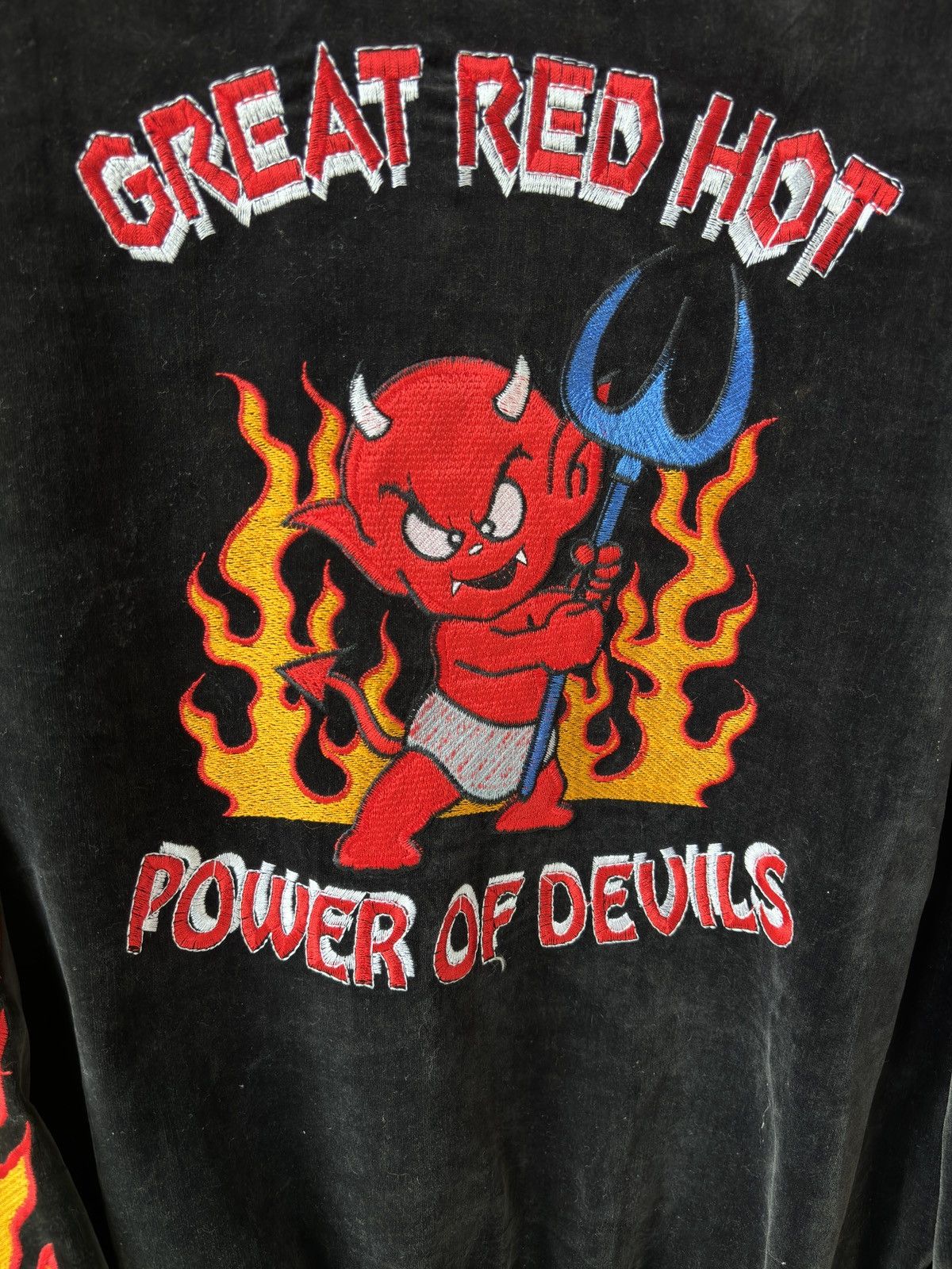 Japanese Brand × Vintage Vintage rare 80s great red hot power of devils sukajan jkt Size US M / EU 48-50 / 2 - 7 Thumbnail