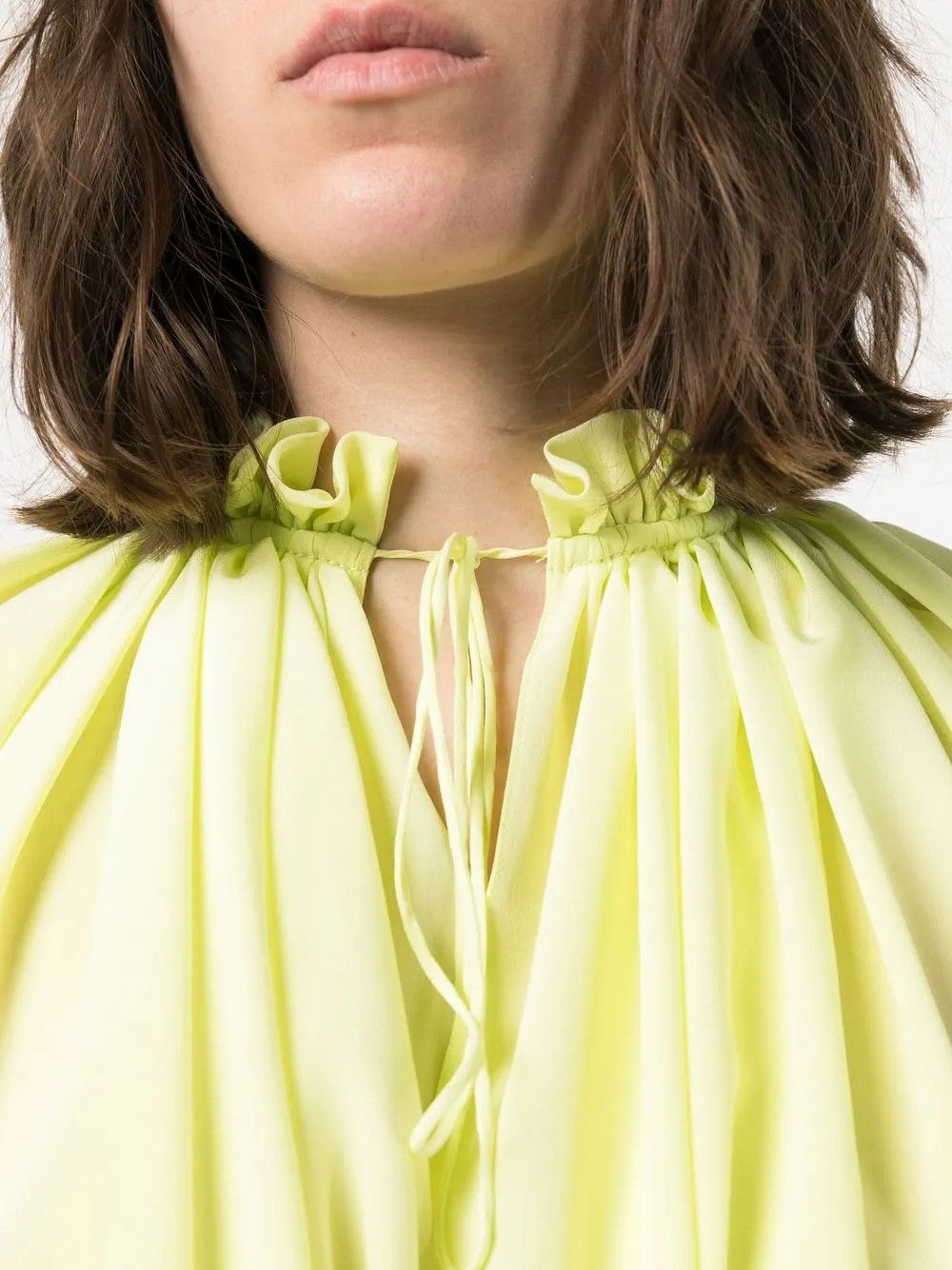 Lanvin o1y0326 Silk Blouse in Lime Green Size M / US 6-8 / IT 42-44 - 5 Thumbnail