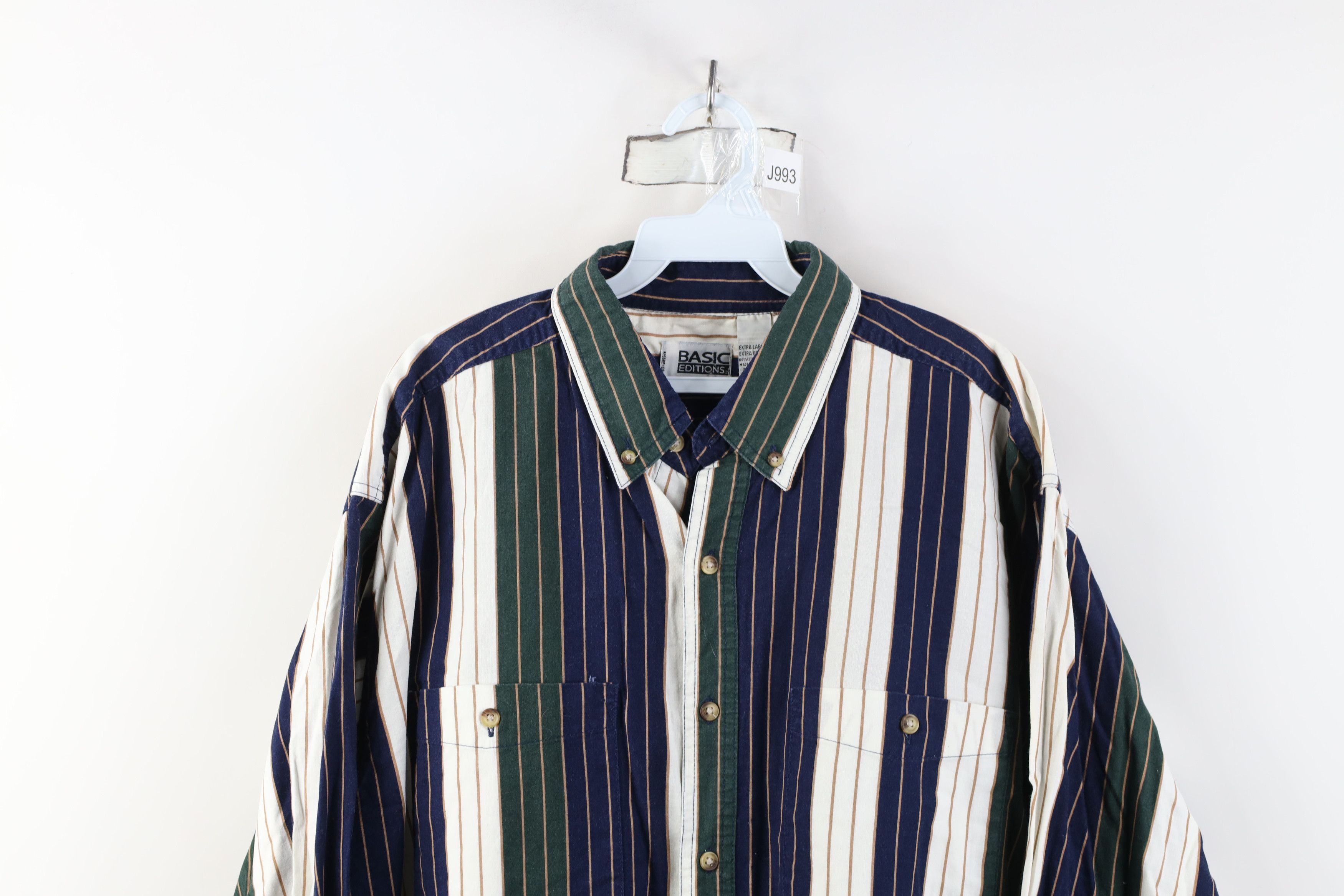 Vintage Vintage 90s Streetwear Block Collared Button Down Shirt Size US XL / EU 56 / 4 - 2 Thumbnail