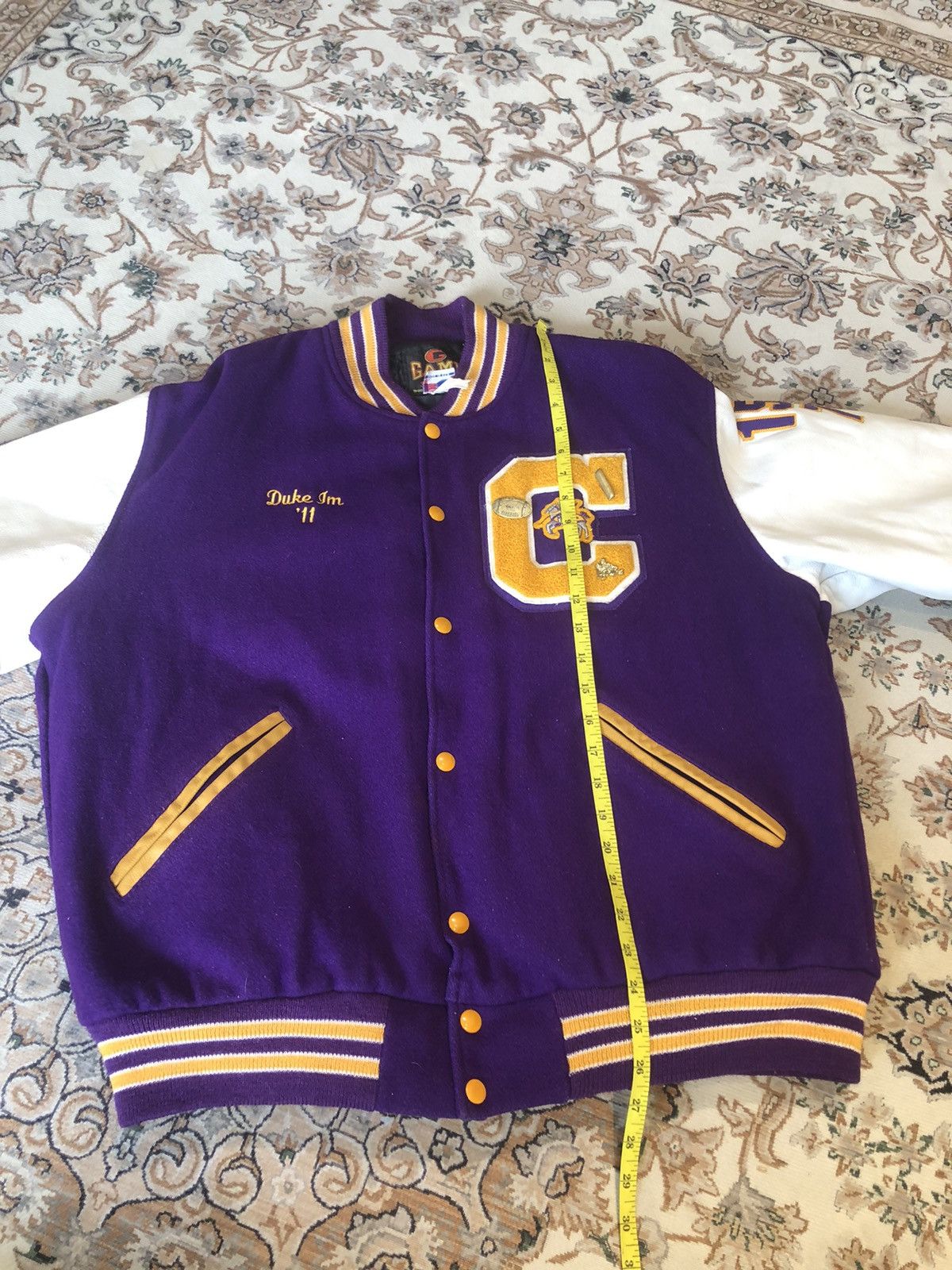 Vintage VINTAGE LANCASTER CATHOLIC WRESTLING FOOTBALL VARSITY JACKET Size US L / EU 52-54 / 3 - 13 Thumbnail