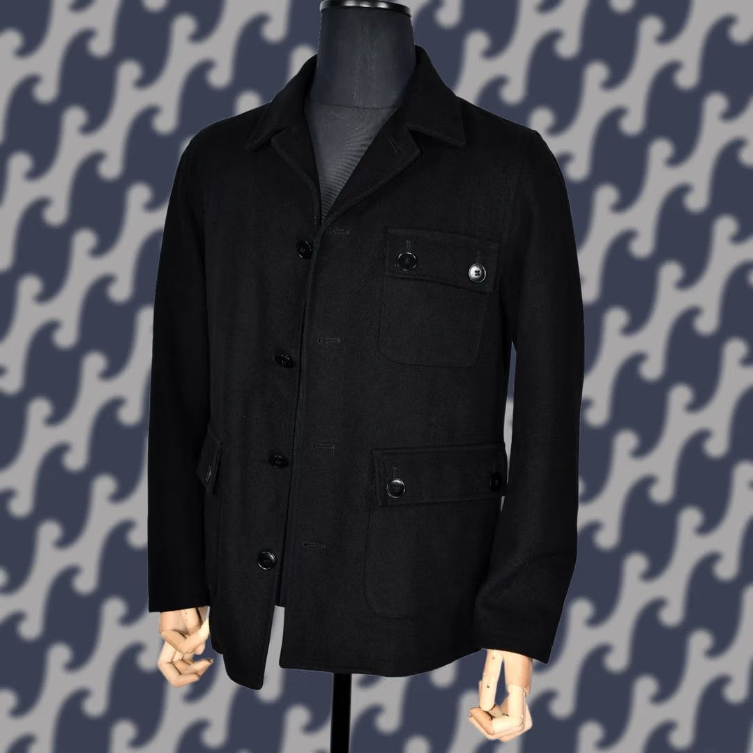 Folk Folk Jacket Men Wool Coat Black Size 4 | 60% Wool 40% Polyester | Chest 23.23in Length 28.35in Vintage No Size US S / EU 44-46 / 1 - 1 Thumbnail