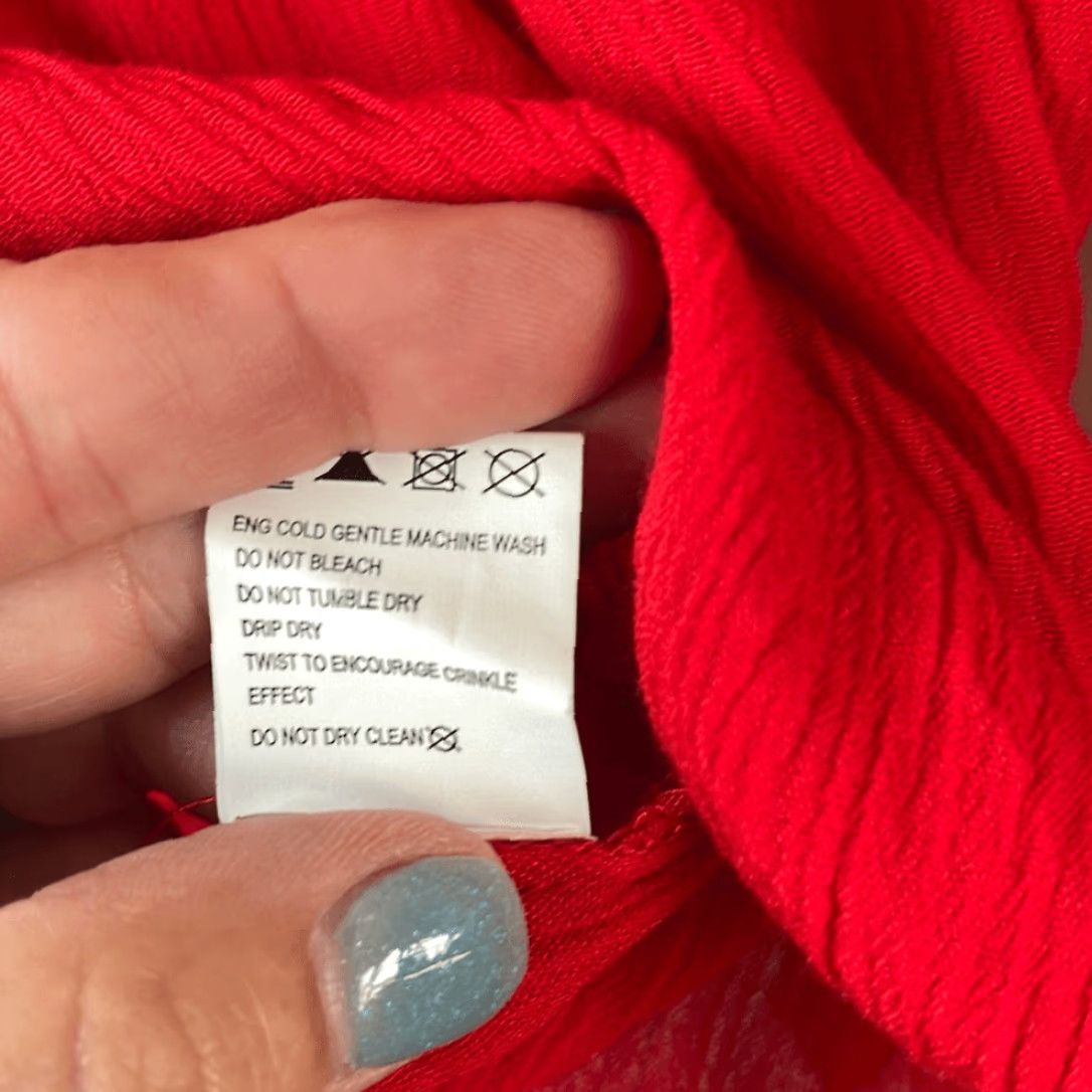 Vintage VINTAGE L.A. Hearts Women’s Red Long Sleeve Cold Shoulder Crop Top XS Elastic Waist Blouse Shirt Women Size XS / US 0-2 / IT 36-38 - 4 Thumbnail