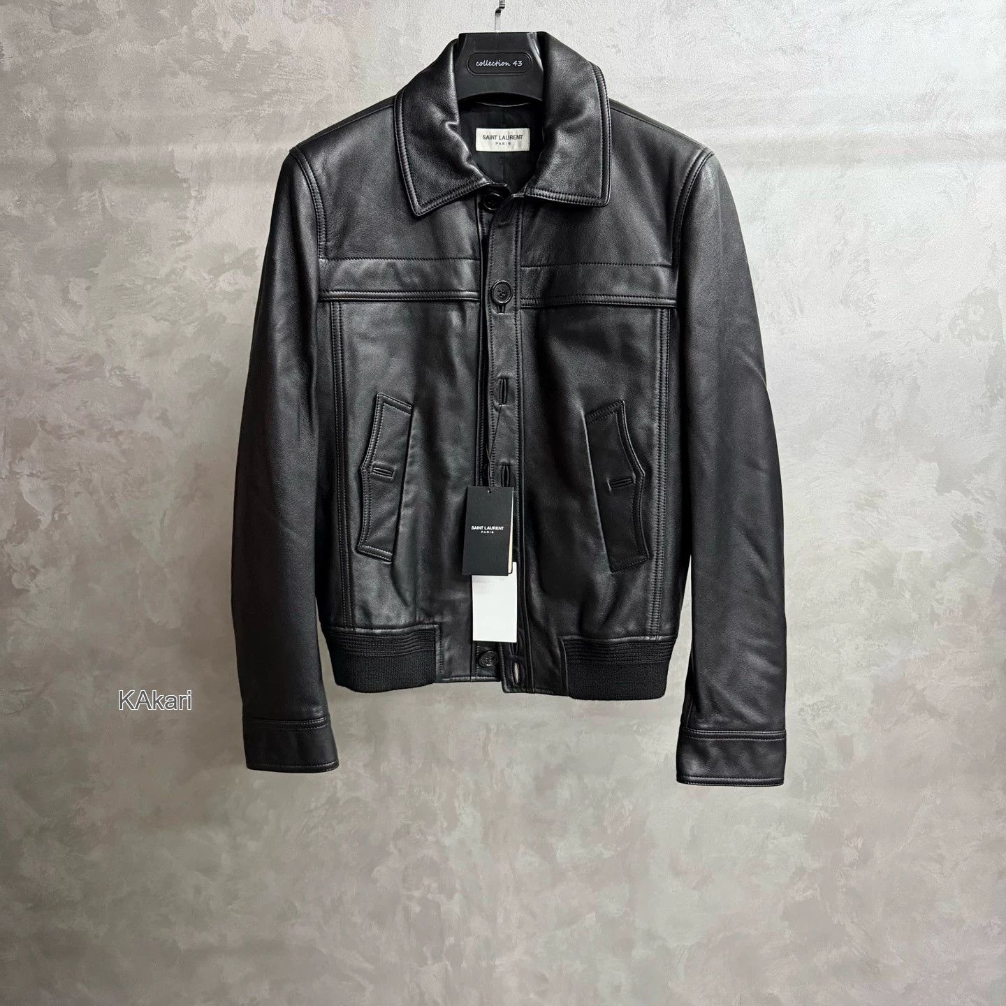 Saint Laurent Paris Saint Laurent Black Leather Jacket Size US S / EU 44-46 / 1 - 1 Thumbnail