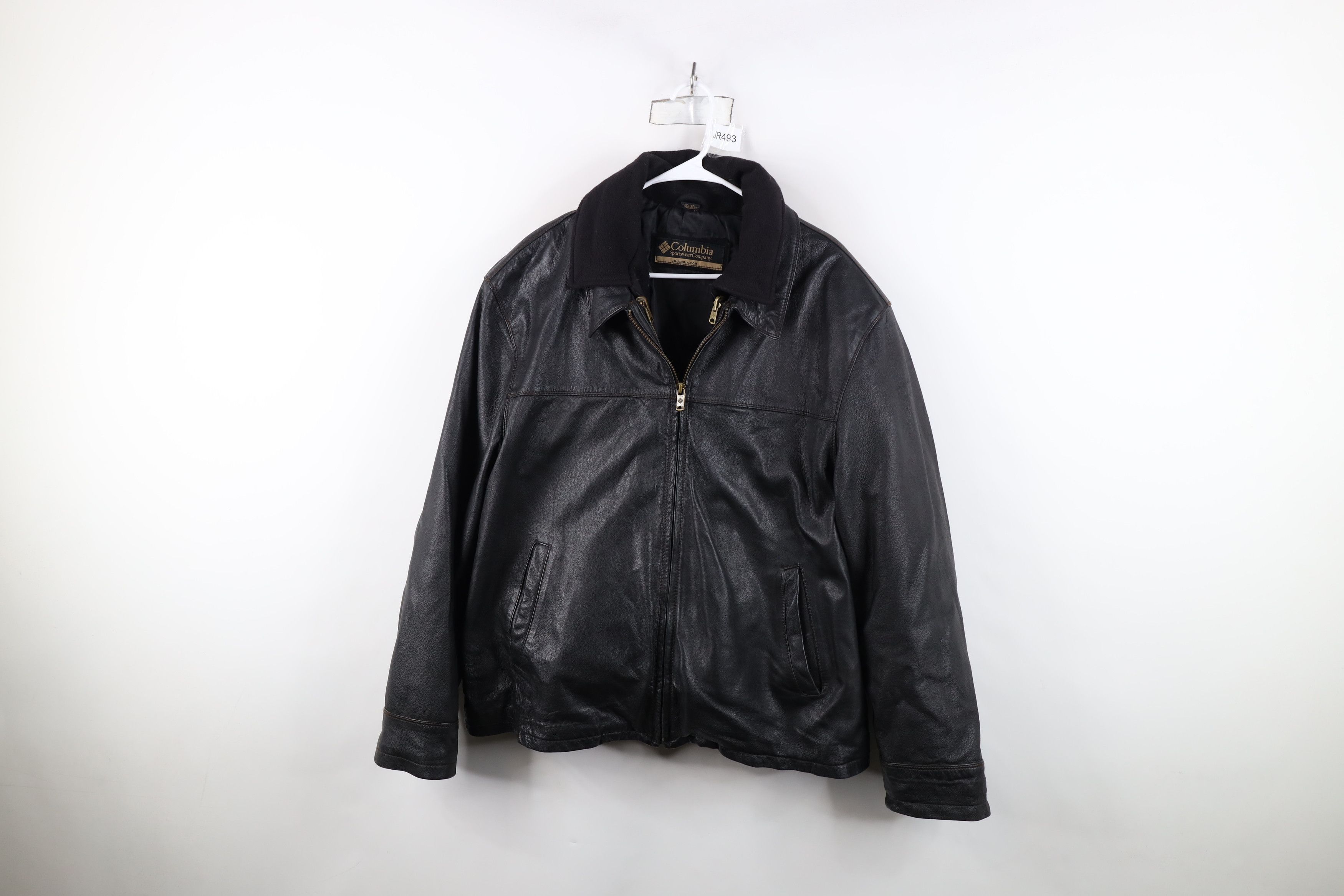 Columbia Vintage 90s Y2K Columbia 2 In 1 Leather Bomber Jacket Black Size US XL / EU 56 / 4 - 1 Thumbnail