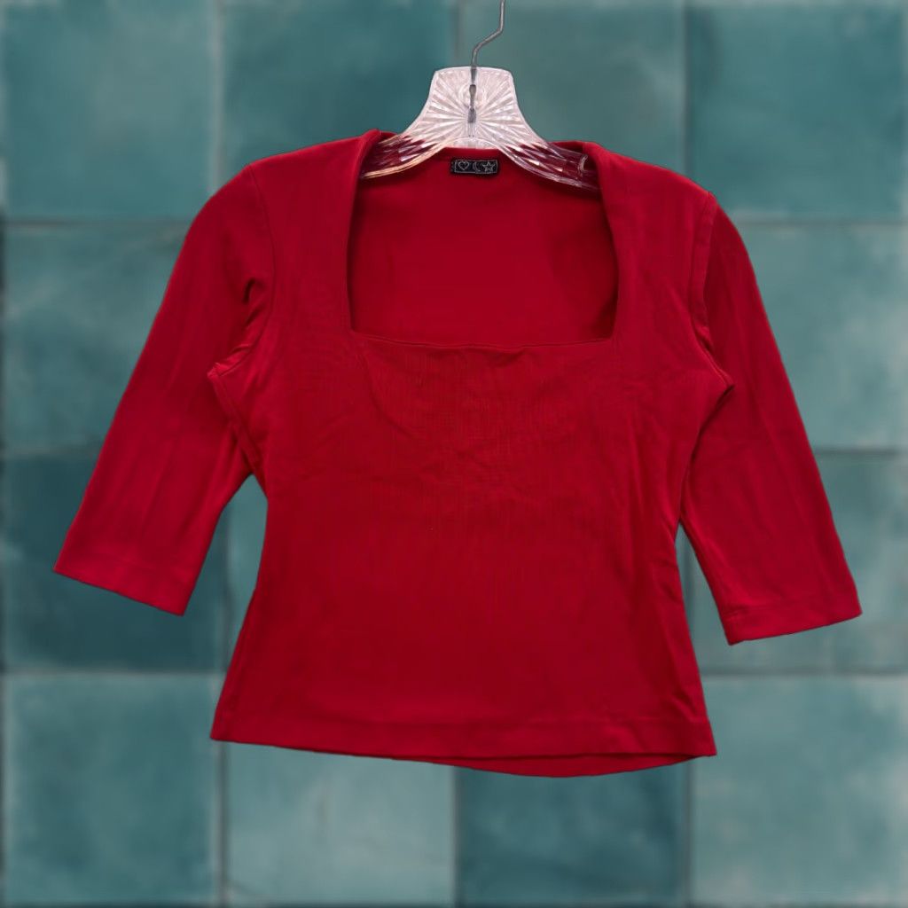 Vintage VINTAGE Rampage Shirt Womens M Red 90s Y2K Square Neck Office Corpcore Size M / US 6-8 / IT 42-44 - 1 Thumbnail