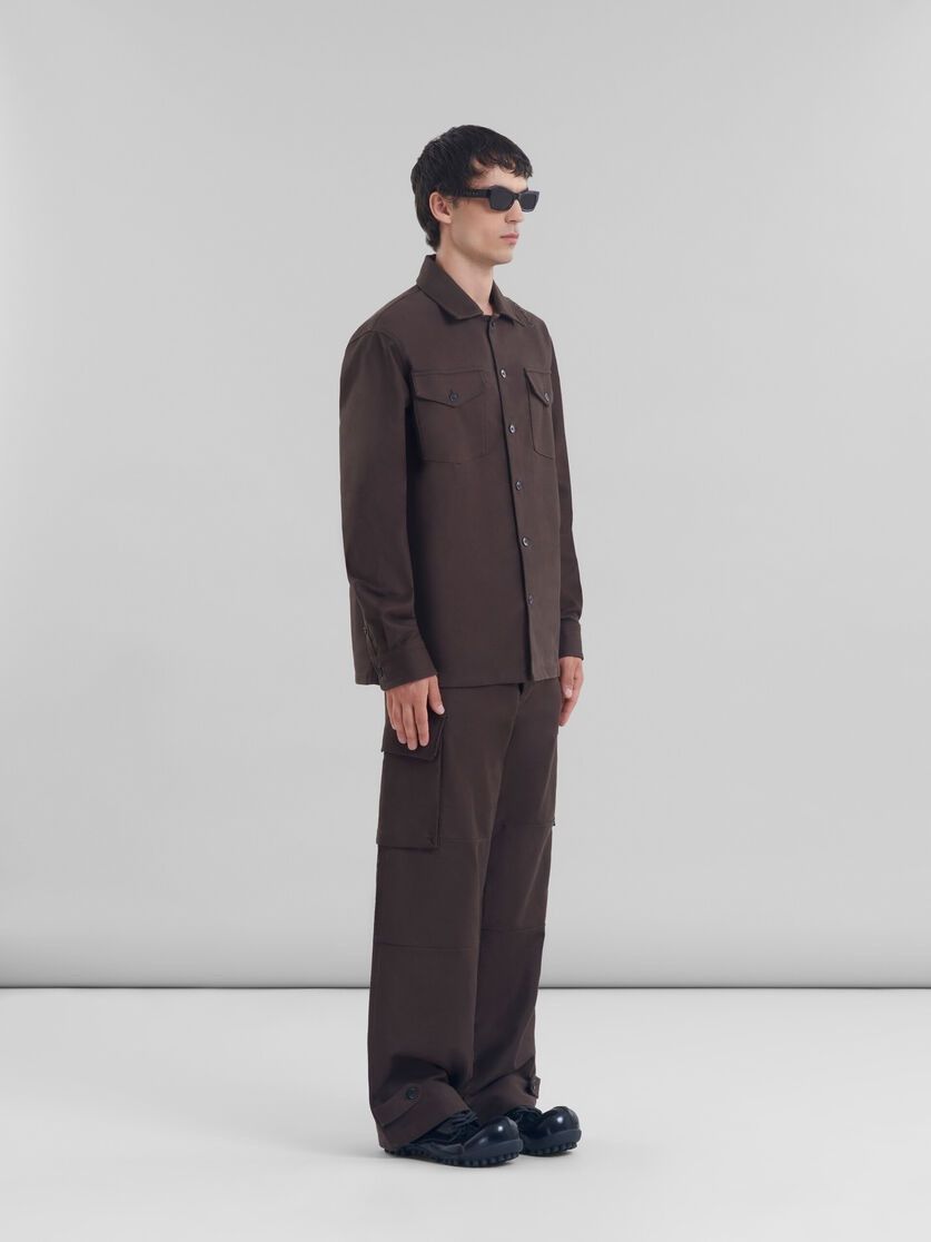 Marni o1w1db11025 Organic Cotton Satin Shirt in Brown Size US L / EU 52-54 / 3 - 5 Thumbnail