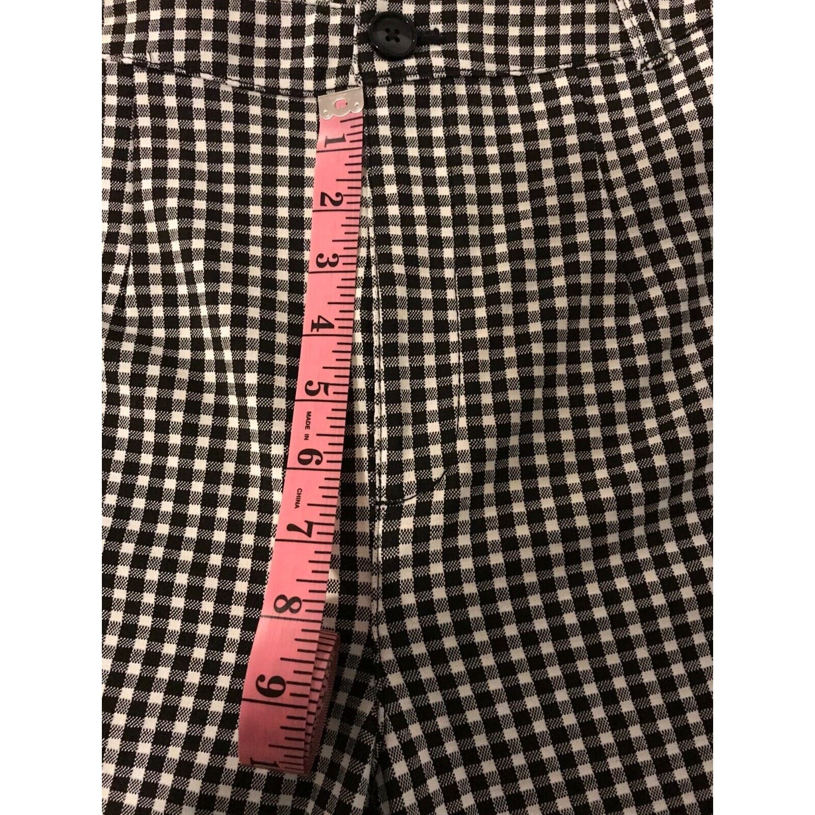 Anthropologie Anthropologie Maeve Black/White Gingham Print Slim Pants Size 32" / US 10 / IT 46 - 8 Thumbnail