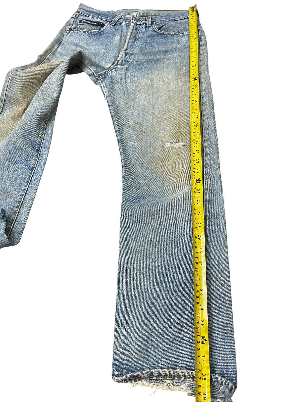 Levi's Vintage Levis 501 Straight Cut Distressed Single Stitch Size US 30 / EU 46 - 3 Thumbnail