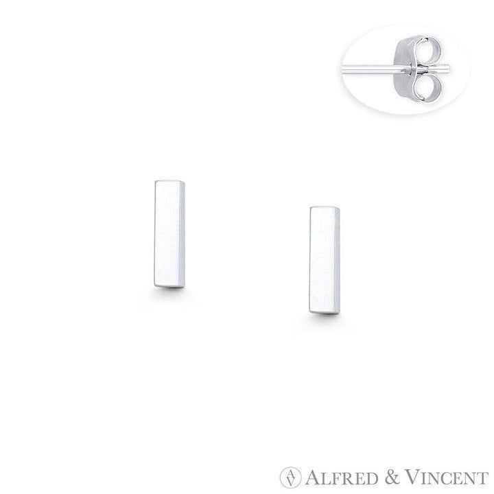 Other Straight Rectangle Bar Earplug Stud Earrings Sterling Silver Size ONE SIZE - 1 Preview