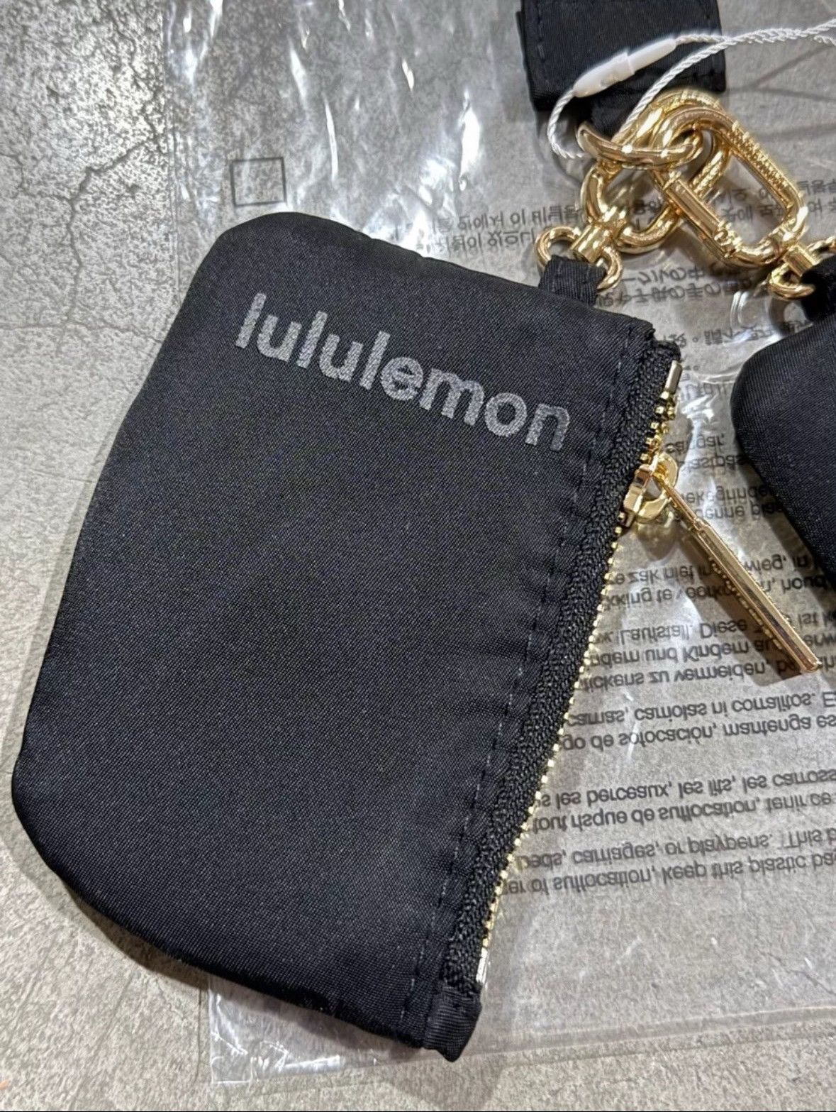 Lululemon Lululemon Black Dual Pouch Wristlet Wallet With Gold Accents Size ONE SIZE - 4 Thumbnail