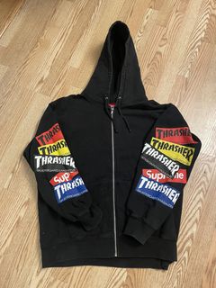 Supreme x Thrasher Multi Logo Zip-Up Hoodie - Grey