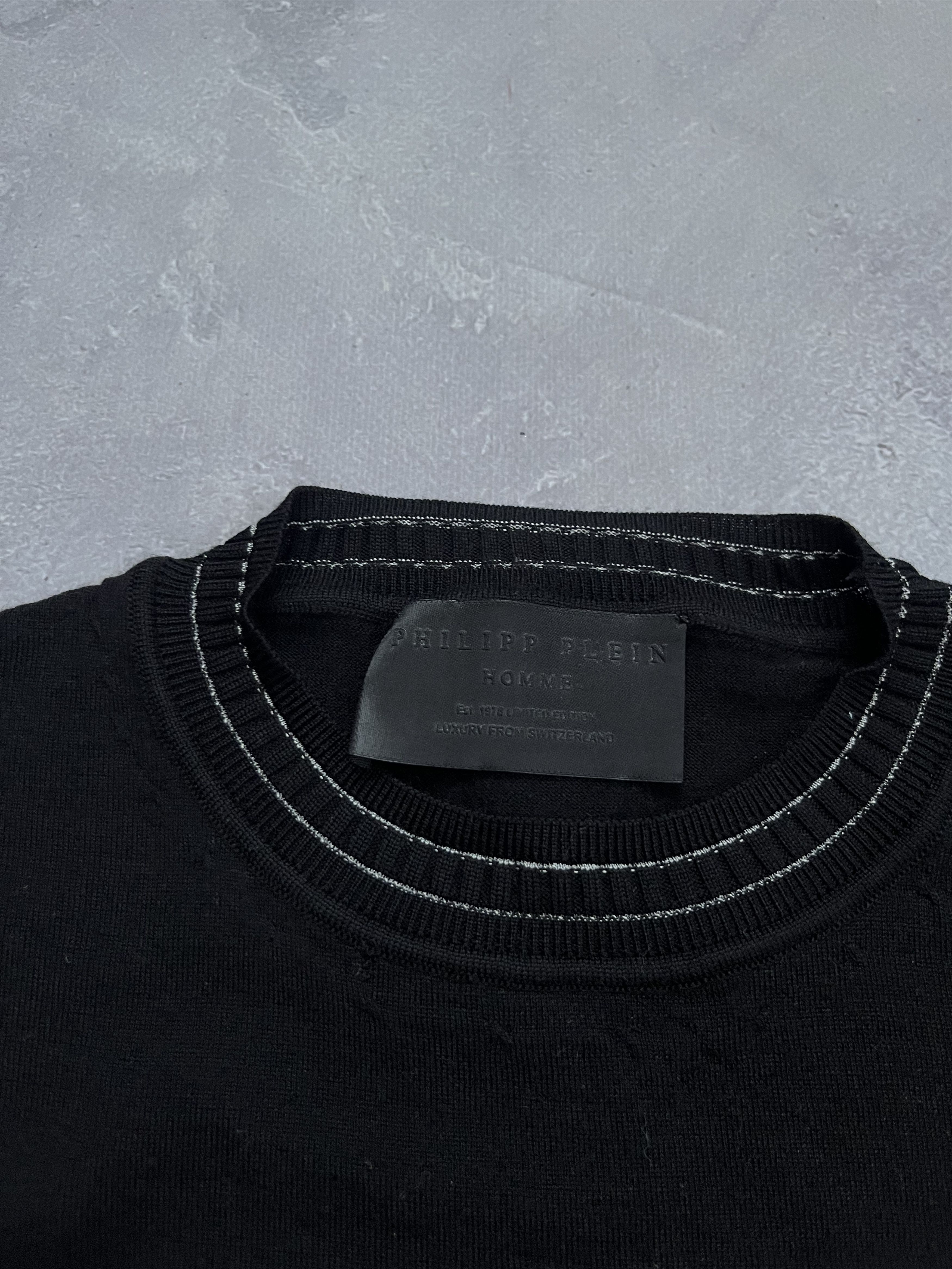 Philipp Plein PHILIPP PLEIN HOMME WOOL SWEATER BLACK CREWNECK Size US M / EU 48-50 / 2 - 5 Thumbnail