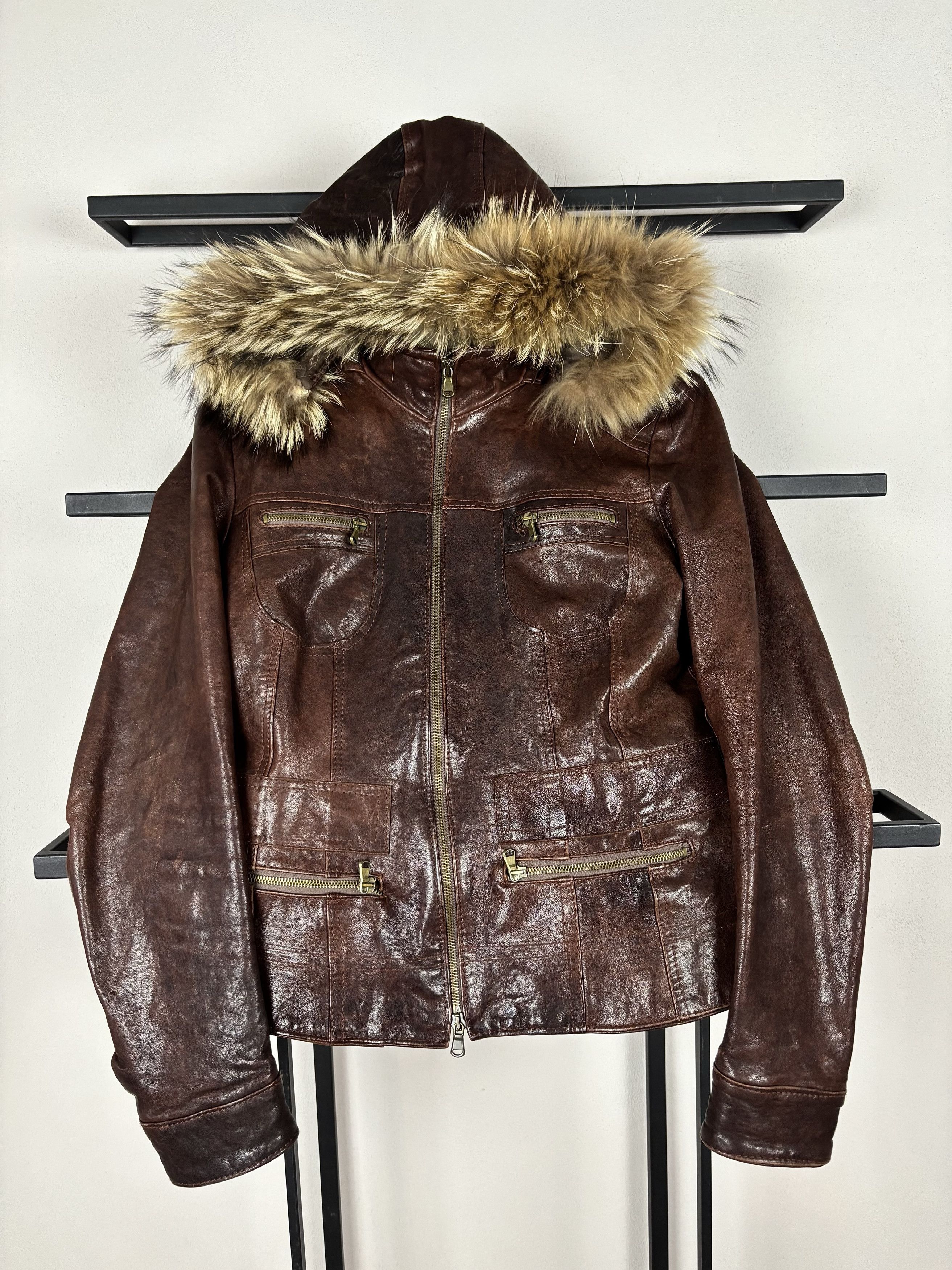 Yohji Yamamoto 2000s JAPANESE ISSEY MIYAKE STYLE WASHED FUR/LEATHER JACKET Size US S / EU 44-46 / 1 - 3 Thumbnail