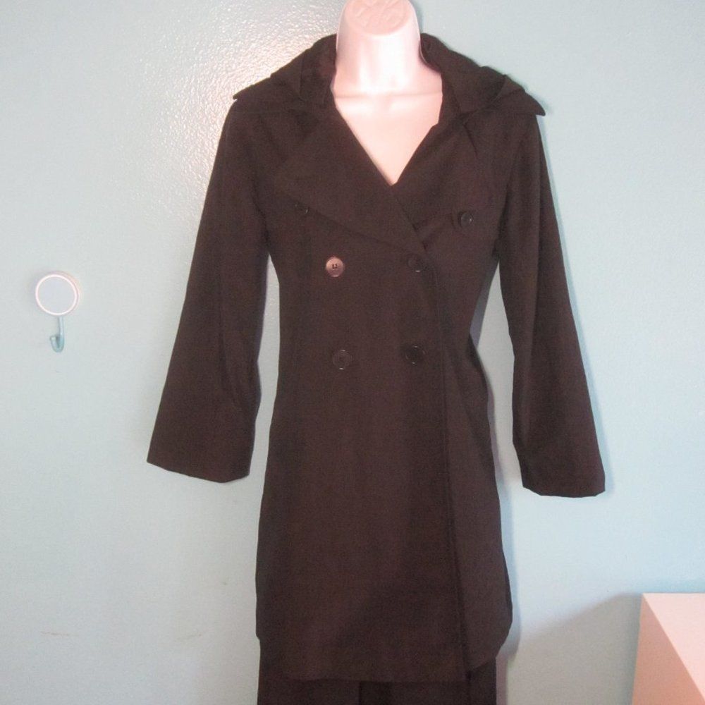 Theory Theory Black Button Up Trench Coat Size M Size M / US 6-8 / IT 42-44 - 3 Thumbnail