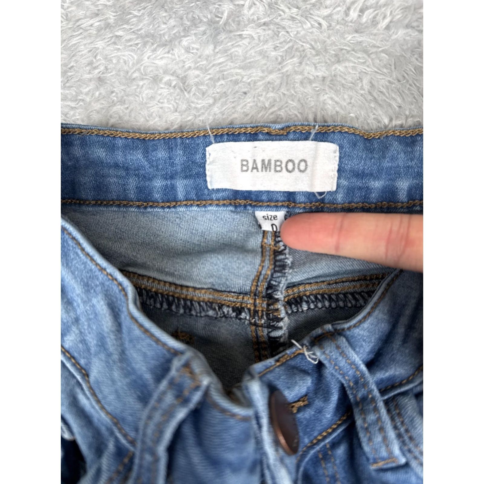 Vintage Bamboo Jeans Bootcut Juniors 0 Blue Medium Wash Stretch Denim 21in Waist 26in Inseam Womens Size 25" / US 0 / IT 36 - 6 Thumbnail