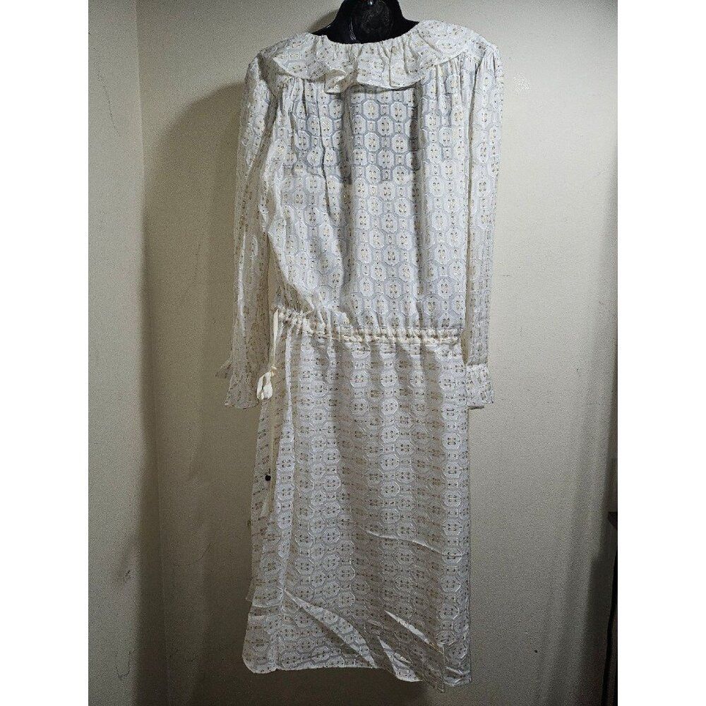 Tory Burch NWT Tory Burch Jasmine Ivory Gold Dress Tie Waist 12 Large Size XL / US 12-14 / IT 48-50 - 5 Thumbnail