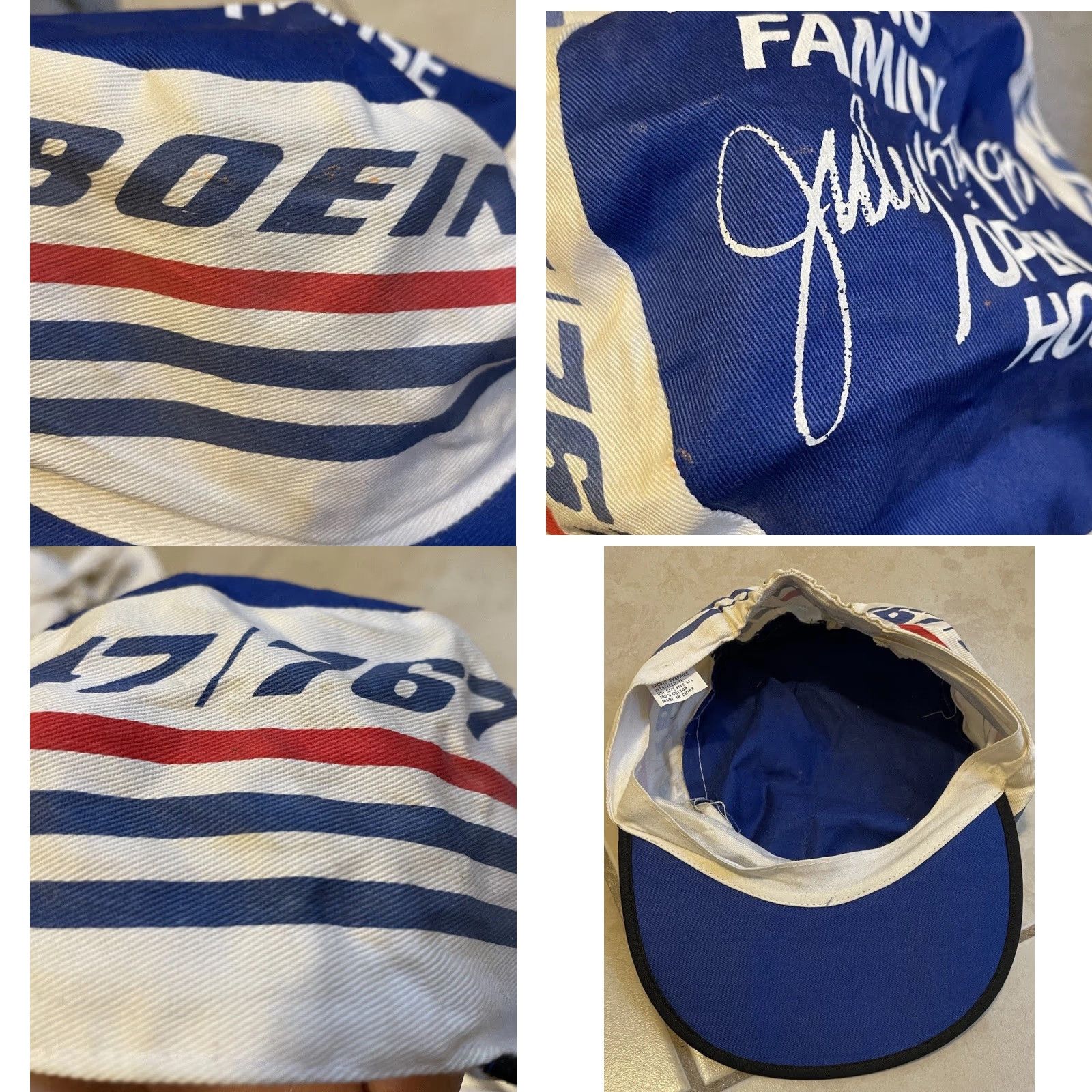 Vintage Vtg 80s Boeing Family Open House Painters Hat Flying Plane Pilot 747 767 Grunge Airport Baseball Cap Men One Size Blue N/A Size ONE SIZE - 8 Thumbnail