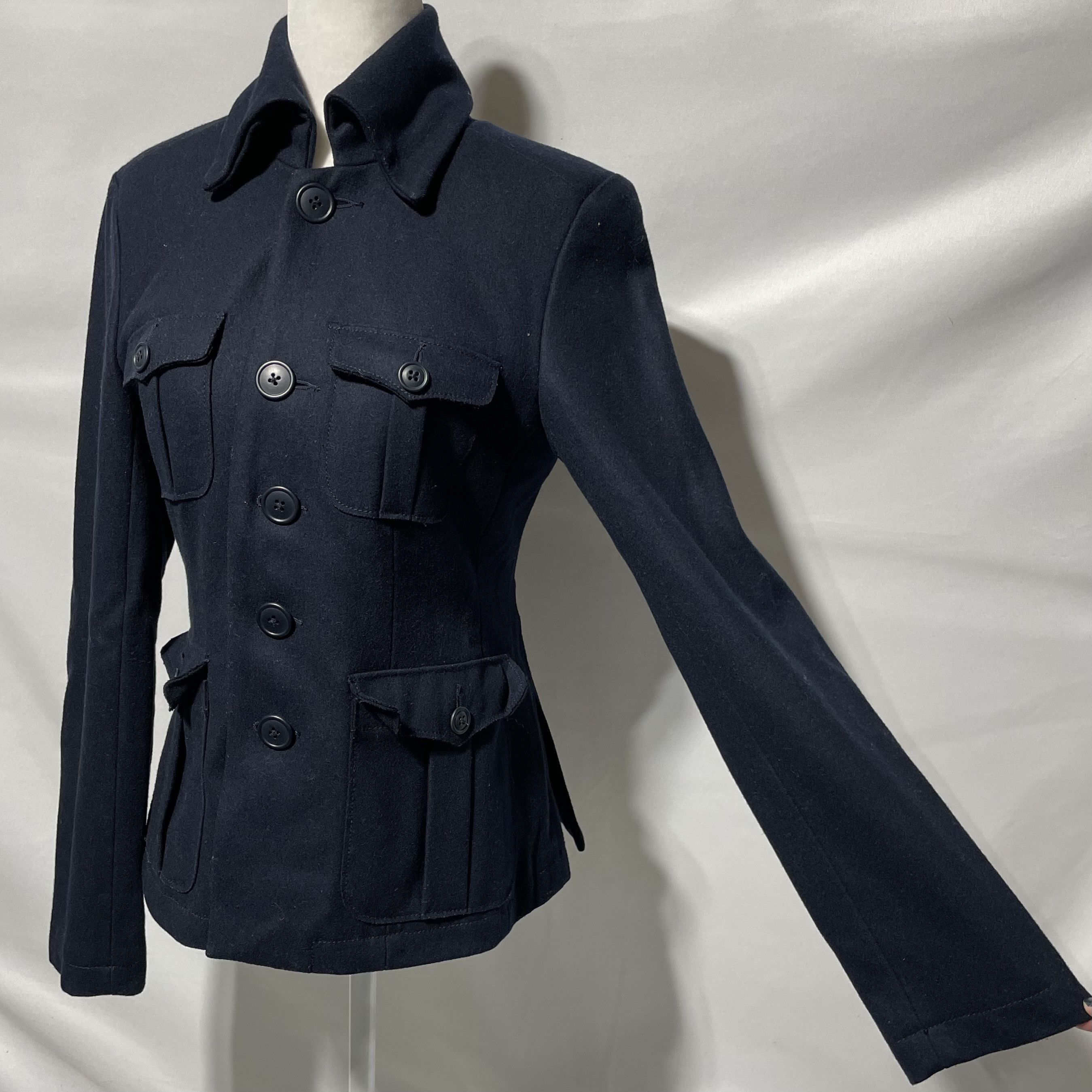 Lucky Brand Lucky Brand Wool Blend Button Front Field Jacket Peacoat Size S / US 4 / IT 40 - 4 Thumbnail