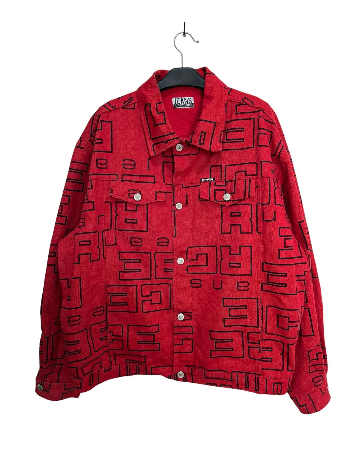 Iceberg × Vintage Iceberg Jeans 90’s Block Spellout Jacket Size US XL / EU 56 / 4 - 1 Thumbnail